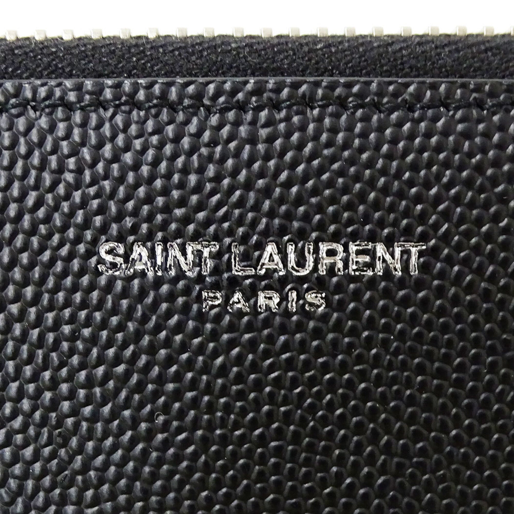 Saint Laurent Black Leather Clutch Bag Handbag (Pre-Owned)