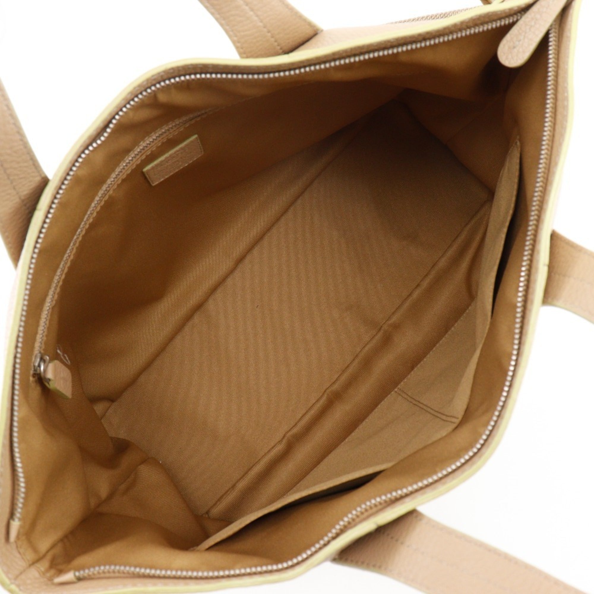 Tod's Beige Leather Handbag Tote Bag (Pre-Owned)