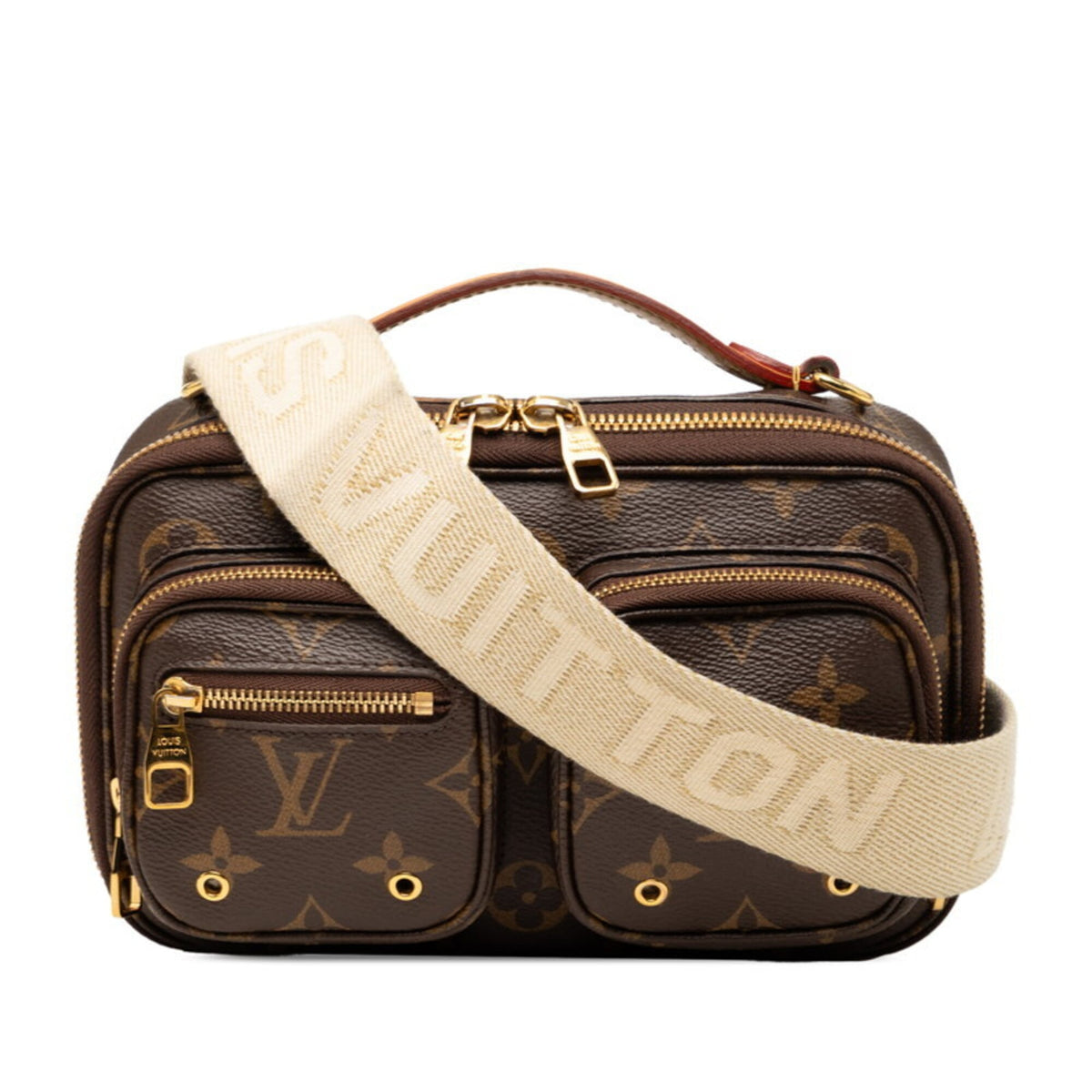 Louis Vuitton Brown Pvc Leather Handbag Pouch Shoulder Bag (Pre-Owned)