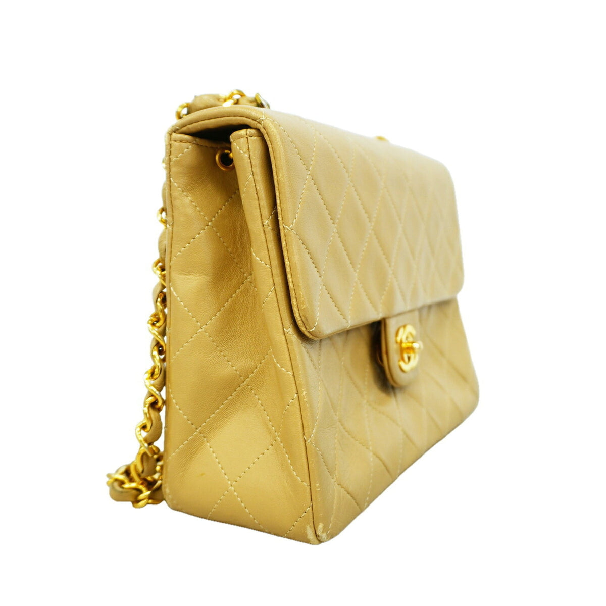 Chanel Beige Leather Shoulder Bag (Pre-Owned)