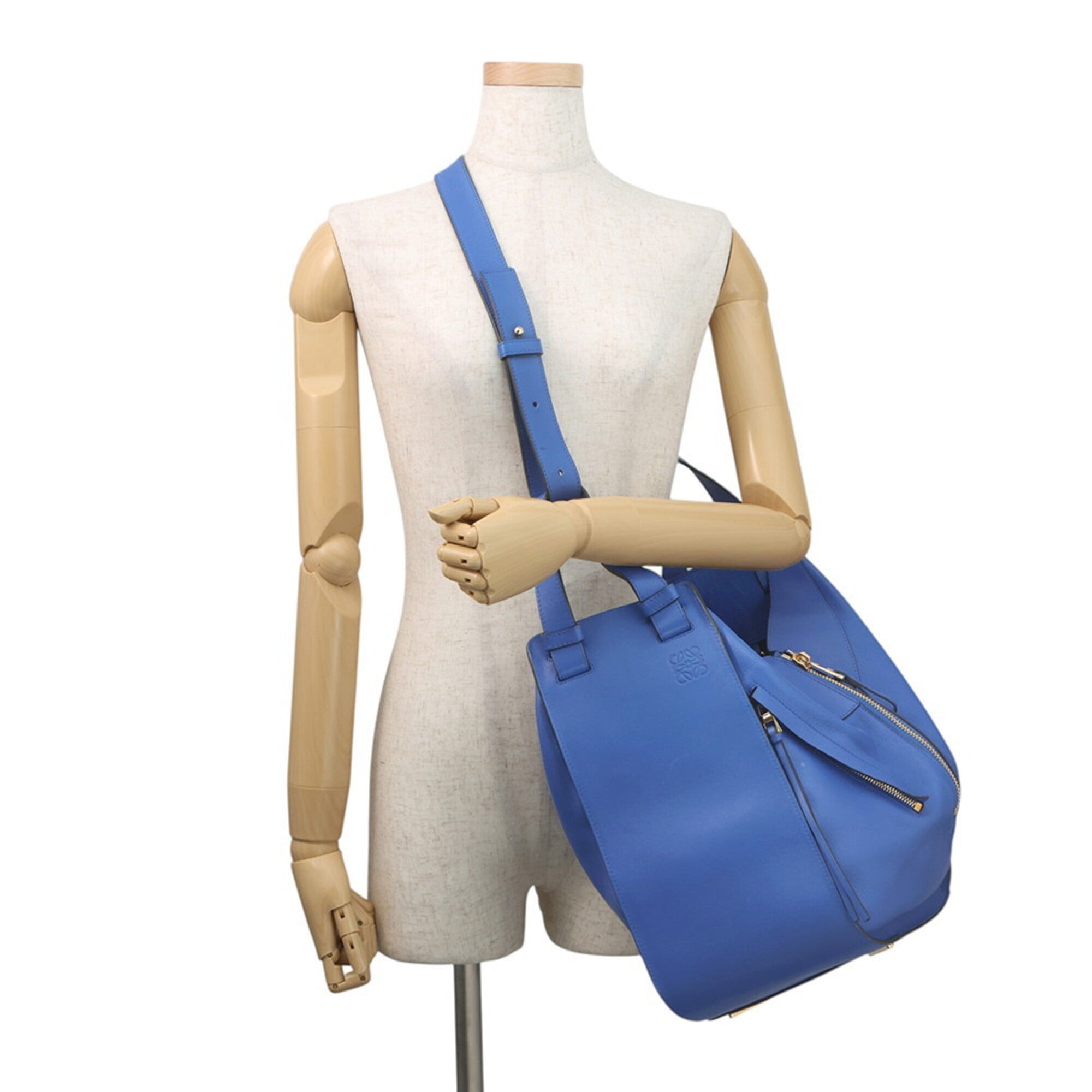 Loewe Blue Leather Handbag Shoulder Bag (Pre-Owned)