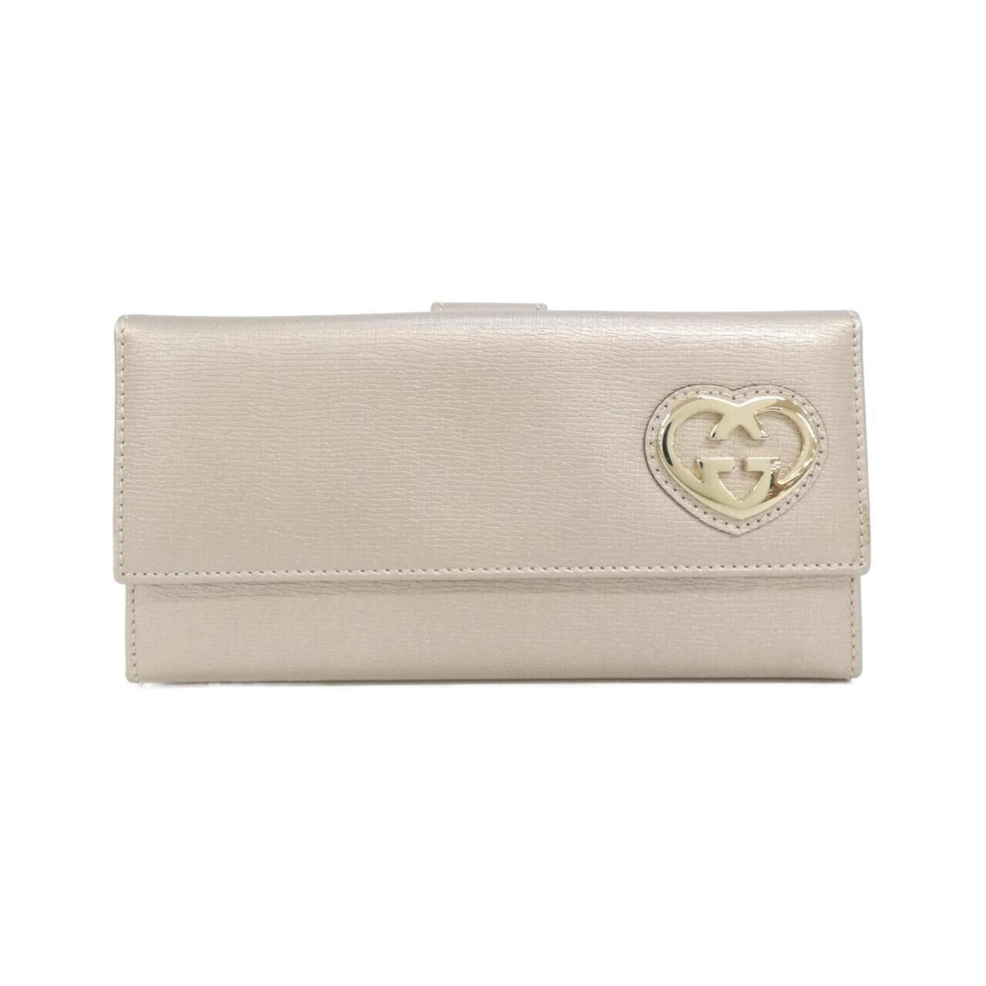 Gucci Beige Leather Long Wallet (Bi-Fold) (Pre-Owned)