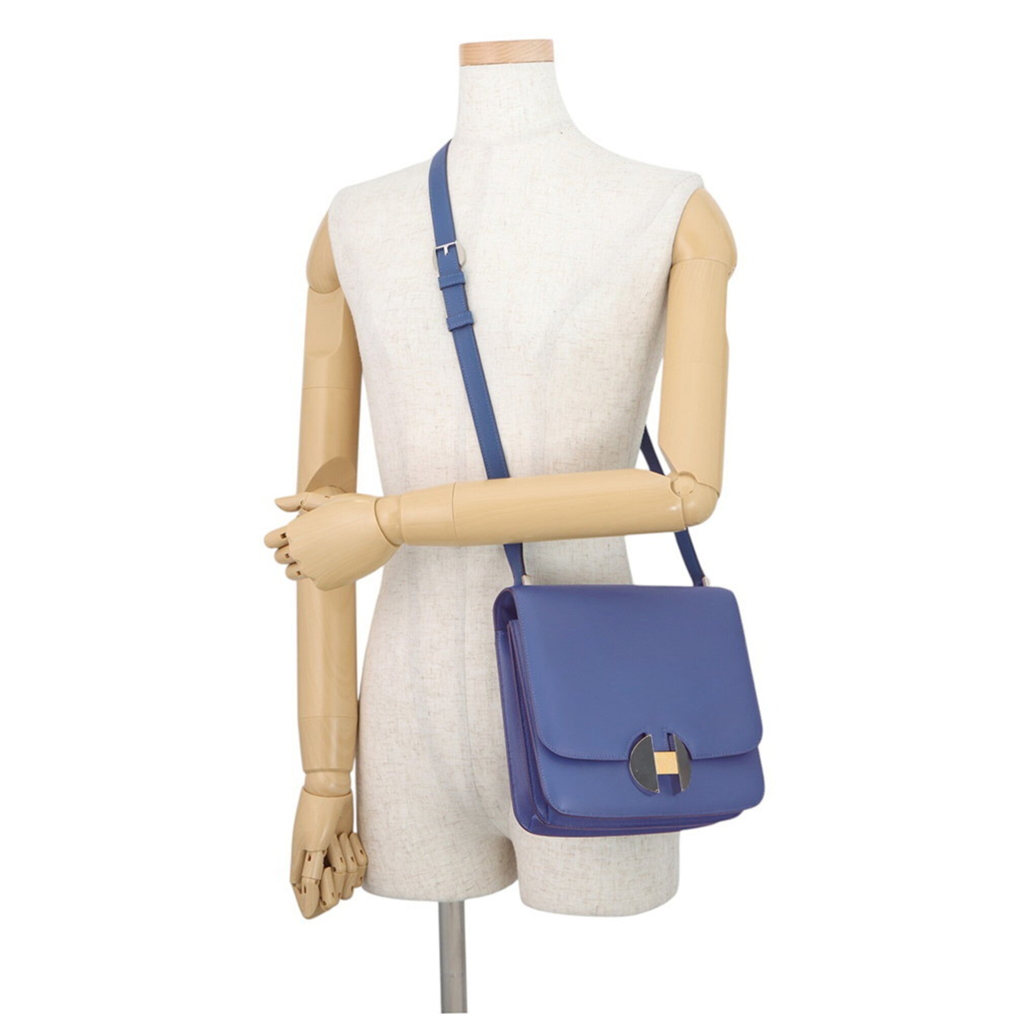 Hermes Kara Blue Handbag Shoulder Bag (Pre-Owned)