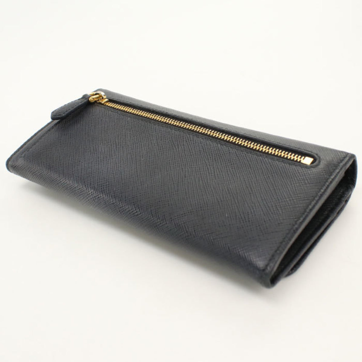 Prada Black Leather Long Wallet (Bi-Fold) (Pre-Owned)