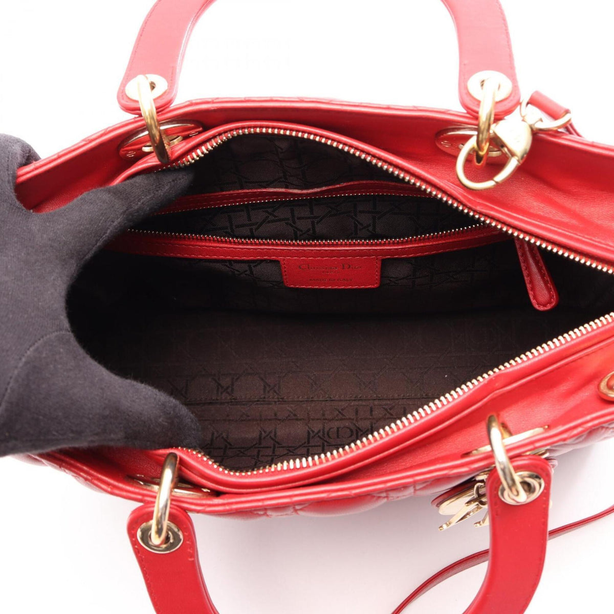 Christian Dior Red Color Leather Handbag (Pre-Owned)