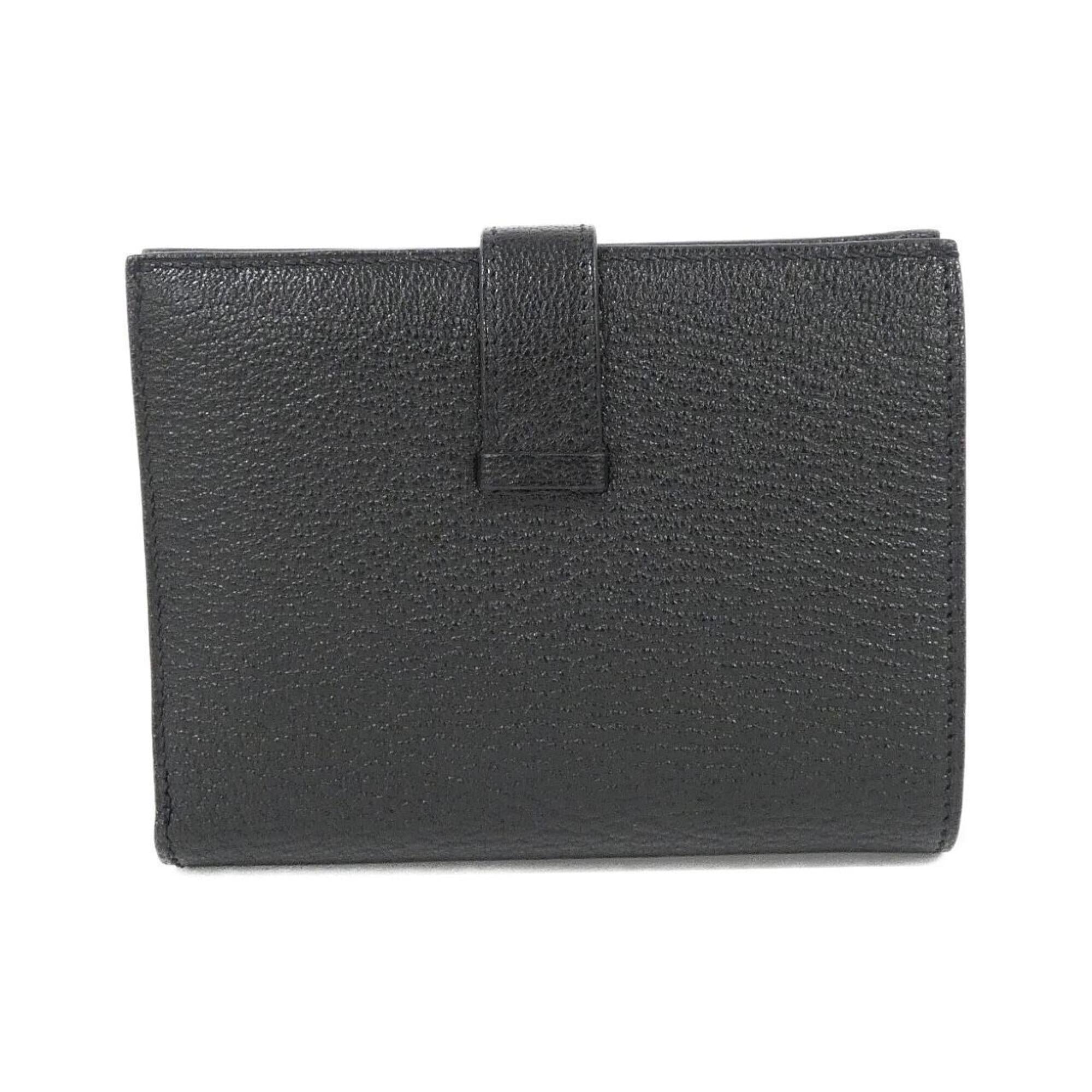 Hermes Black Chevre Leather Wallet (Bi-Fold) (Pre-Owned)