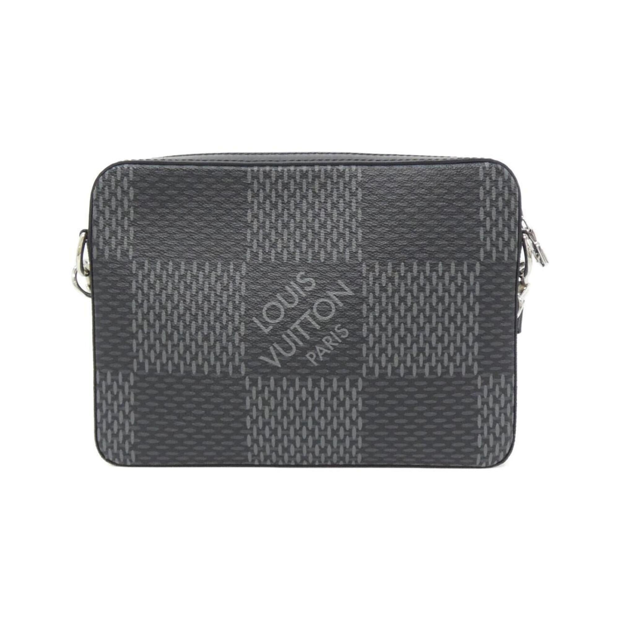 Louis Vuitton Graphite Coated Canvas Pouch Shoulder Bag (Pre-Owned)