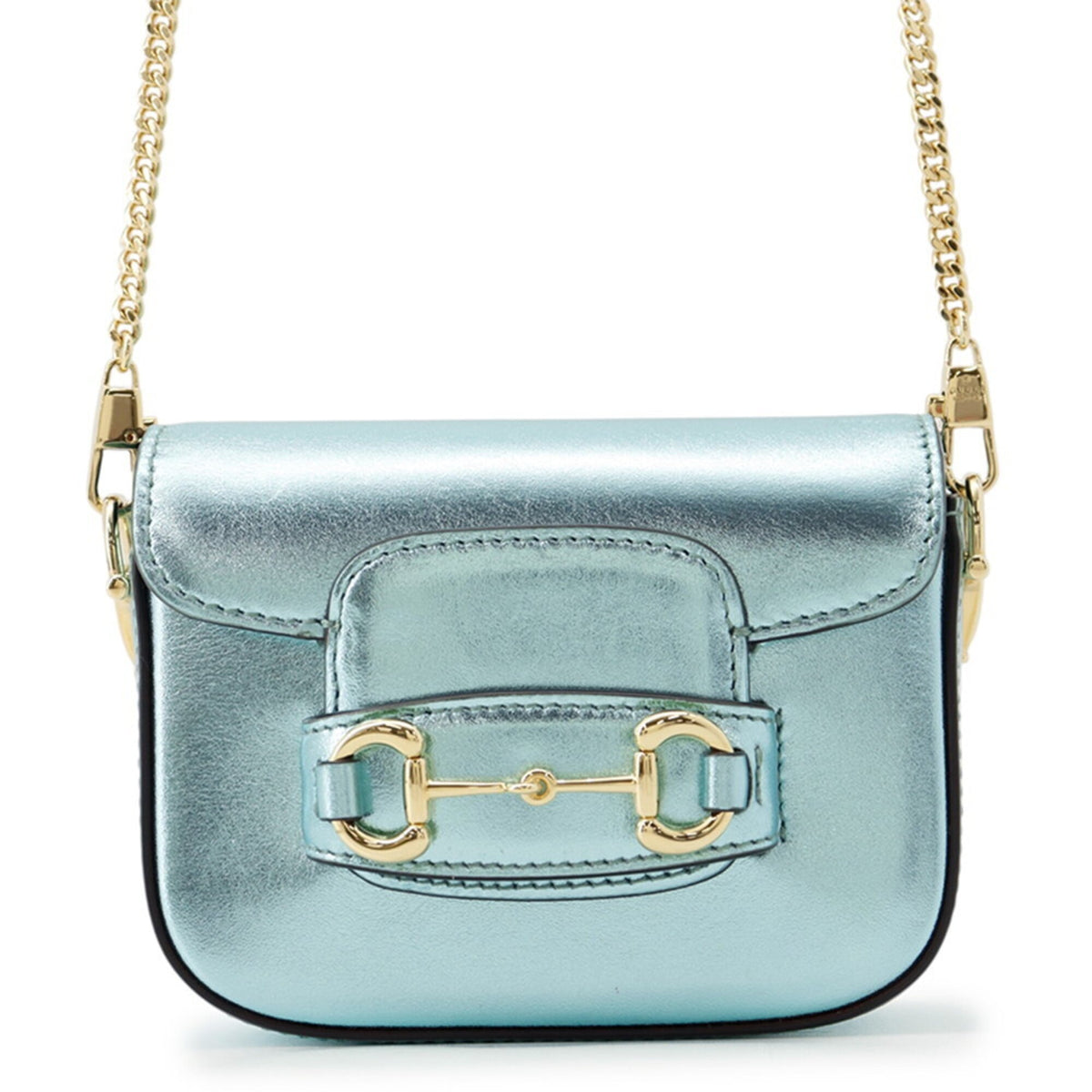 Gucci Light Blue Leather Handbag Shoulder Bag (Pre-Owned)