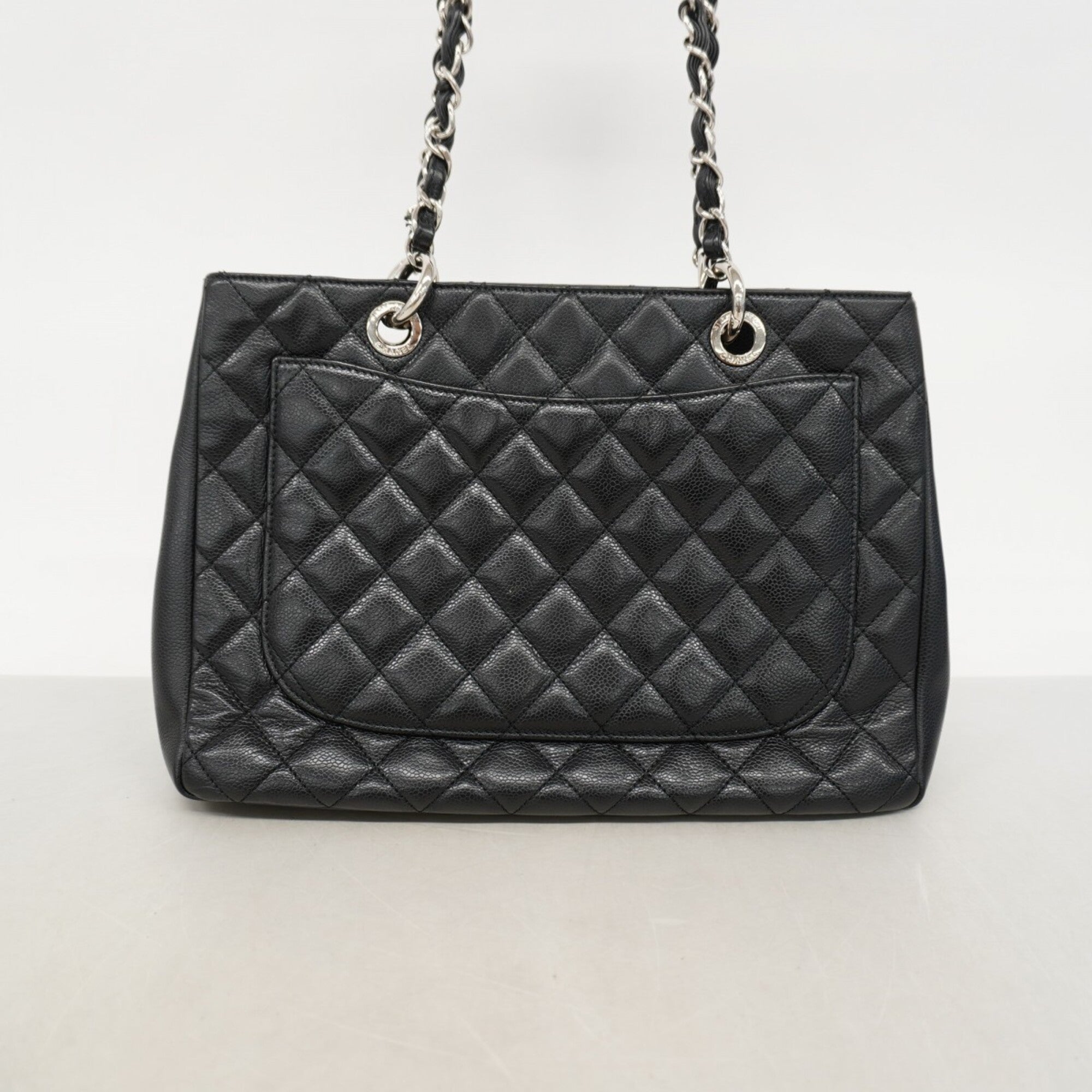 Chanel Black Grained Calfskin Tote Bag (Pre-Owned)