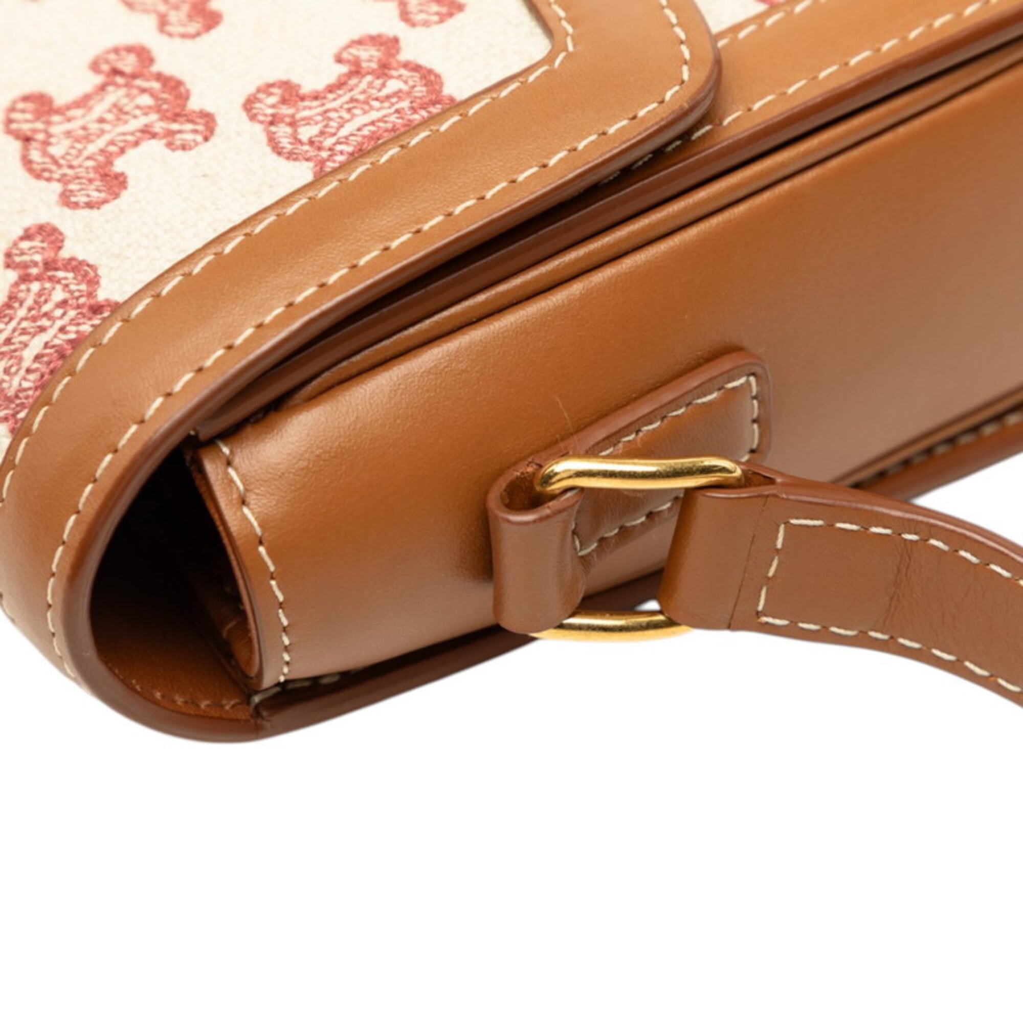 Celine Beige Brown Canvas Shoulder Bag (Pre-Owned)