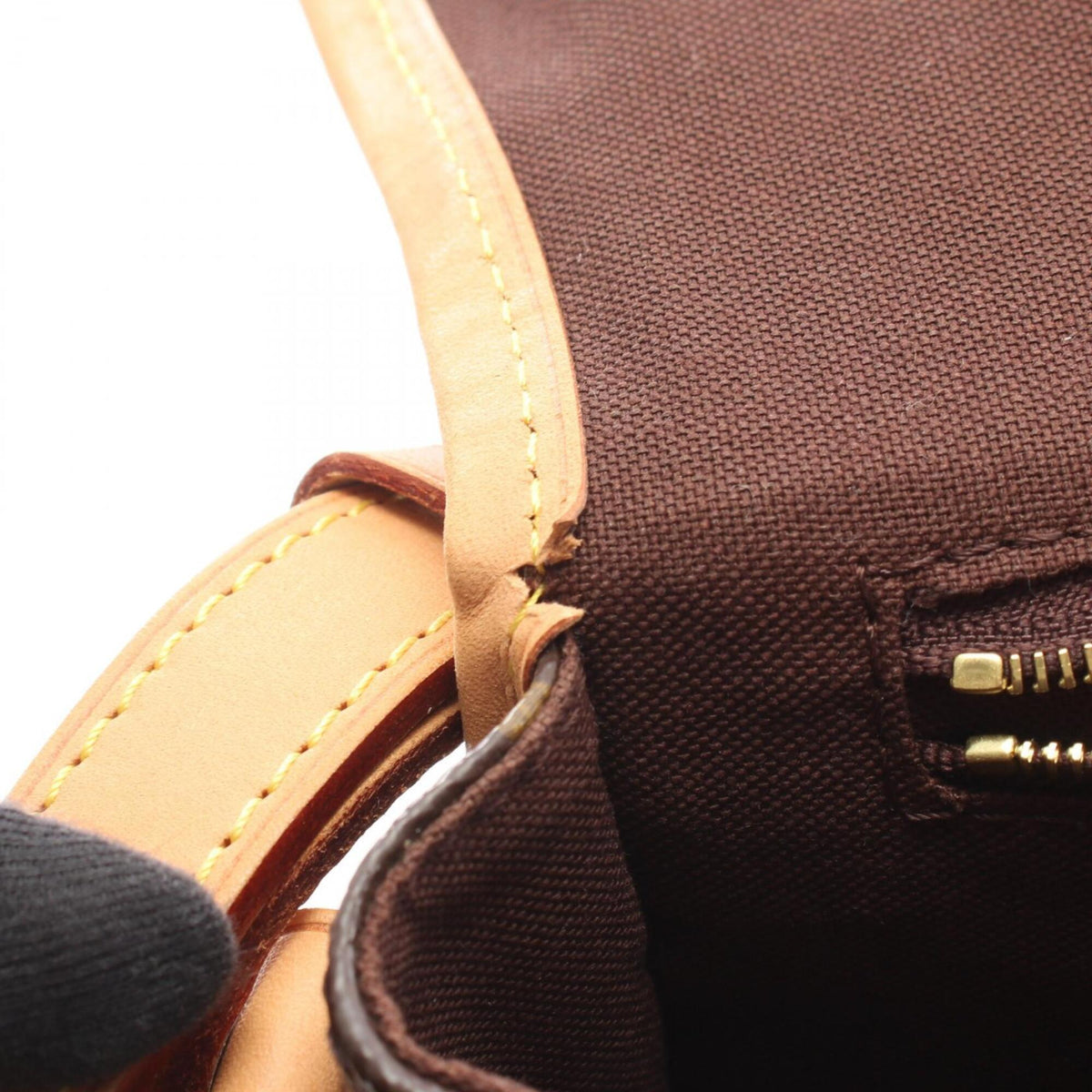 Louis Vuitton Brown Coated Canvas Monogram Leather Handbag Shoulder Bag (Pre-Owned)
