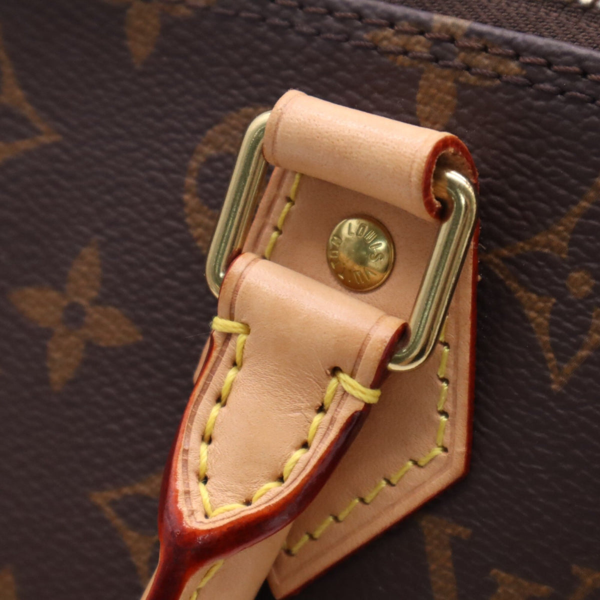 Louis Vuitton Beige Brown Coated Canvas Leather Handbag (Pre-Owned)
