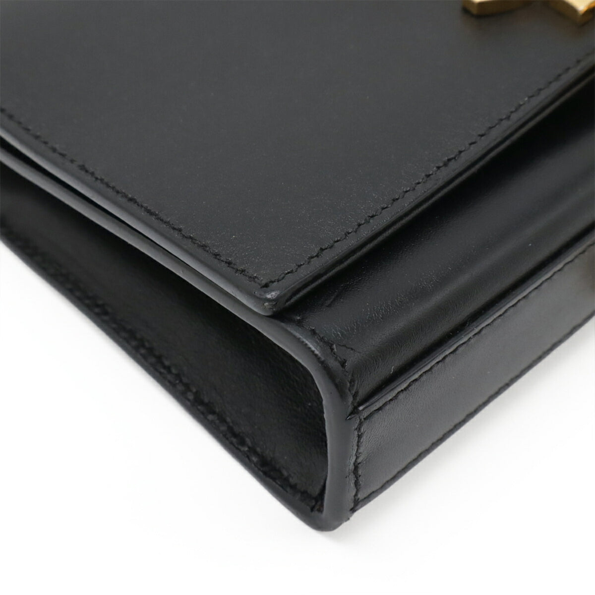 Yves Saint Laurent Black Leather Pochette Shoulder Bag (Pre-Owned)