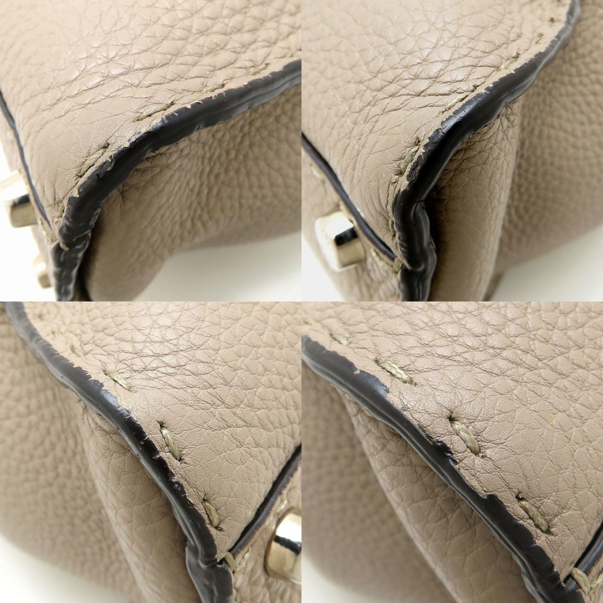 Fendi Grayish Leather Handbag (Pre-Owned)