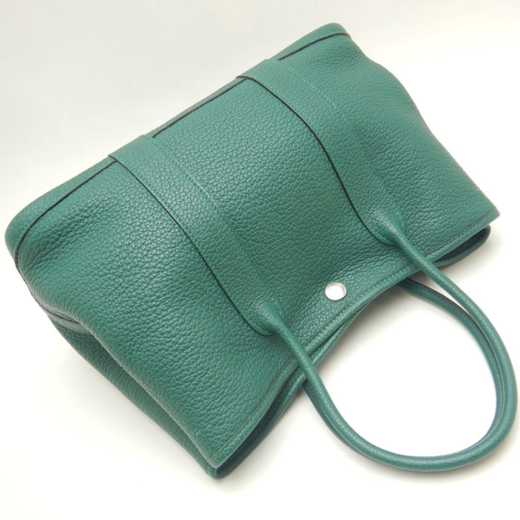 Hermes Garden Green Negonda Leather Handbag (Pre-Owned)