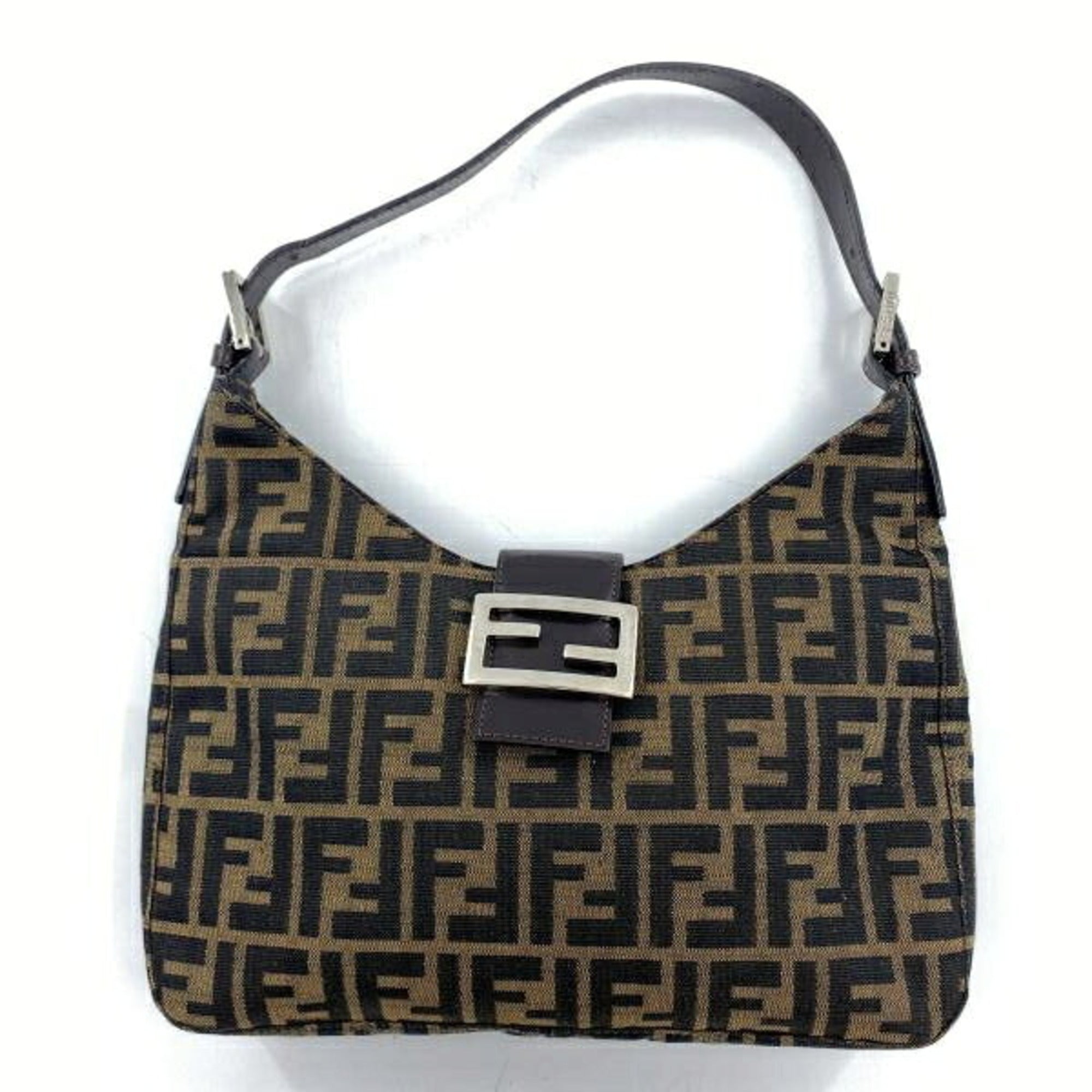 Fendi Zucca Brown Zucca Shoulder Bag (Pre-Owned)