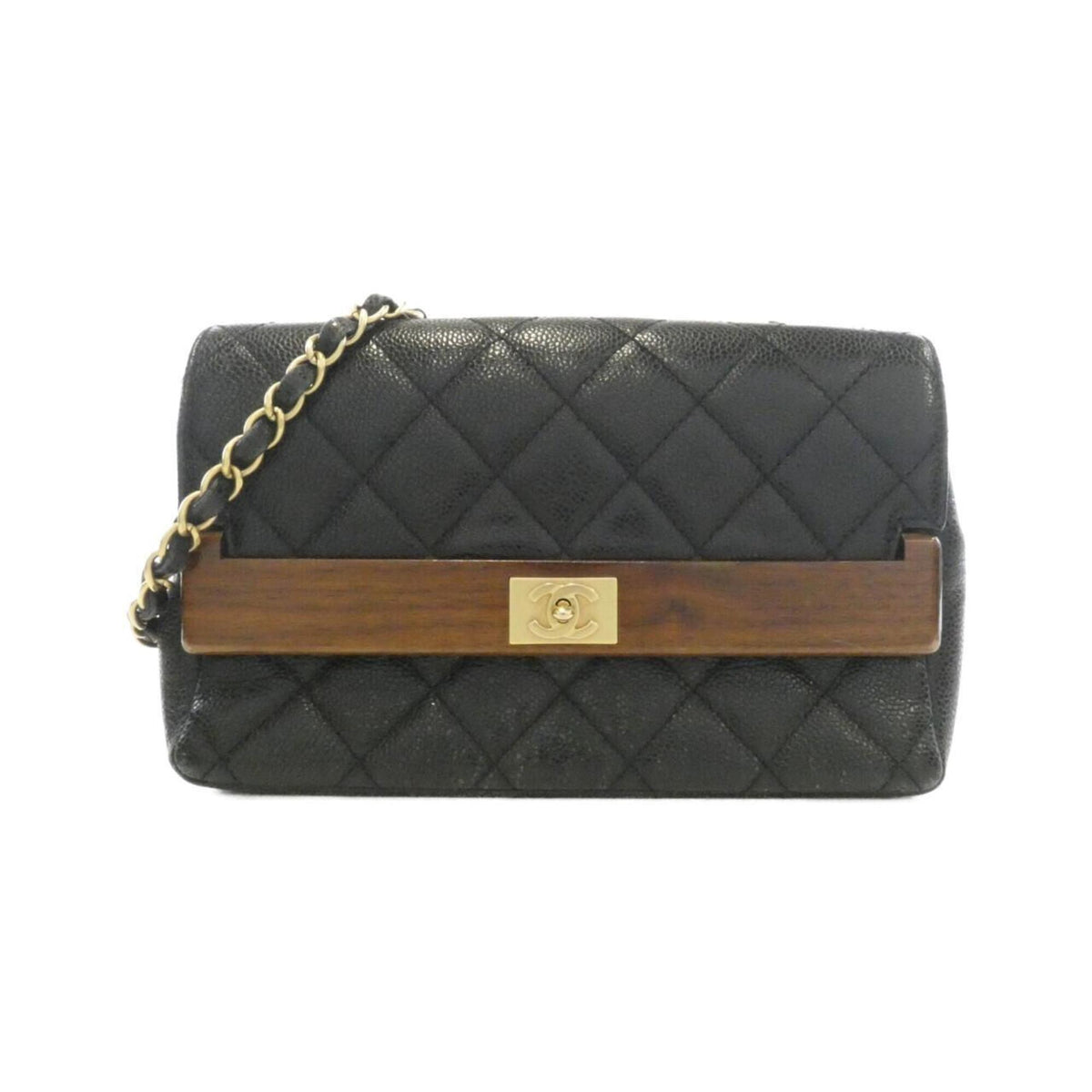 Chanel Black Grained Calfskin Shoulder Bag (Pre-Owned)