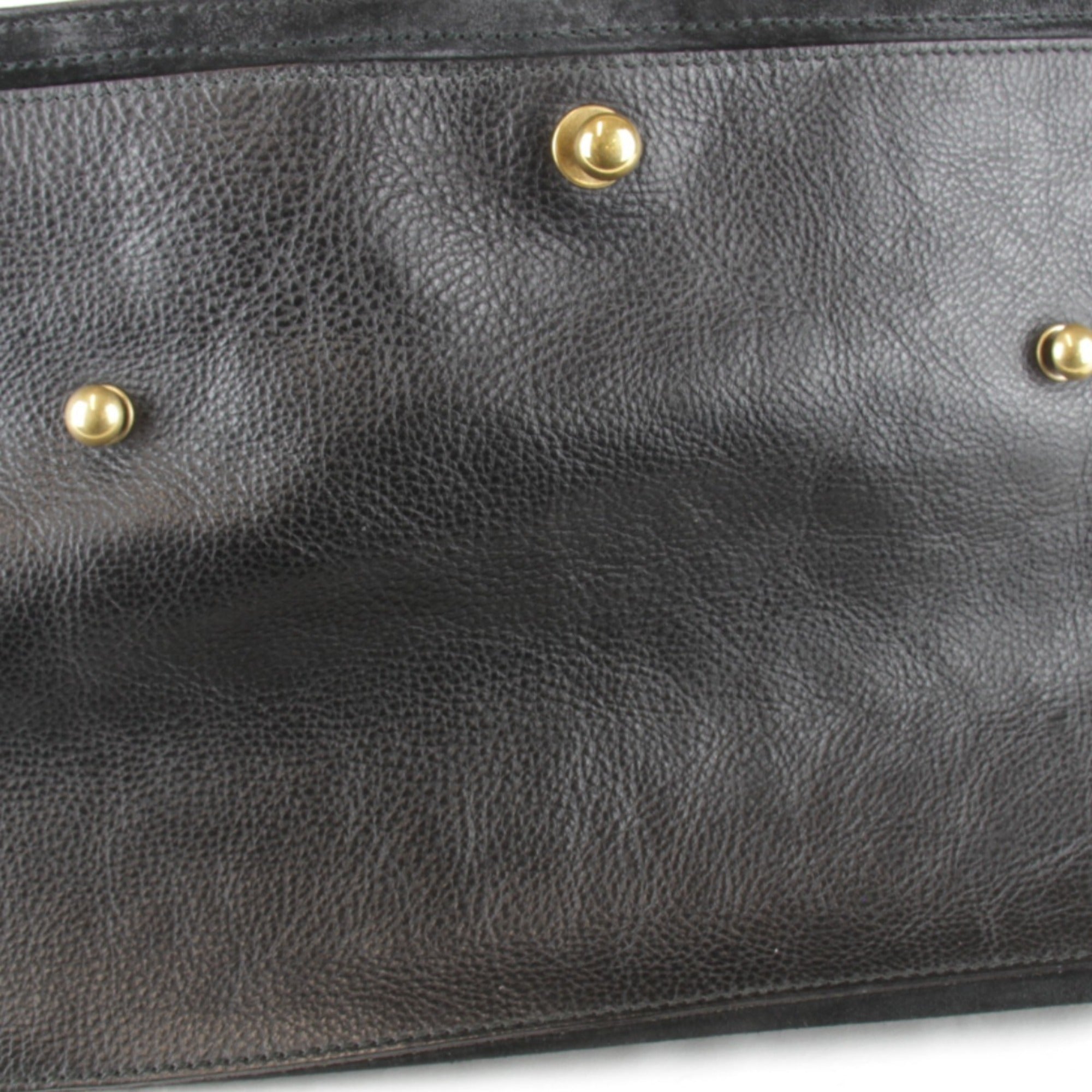 Yves Saint Laurent Black White Leather Handbag (Pre-Owned)
