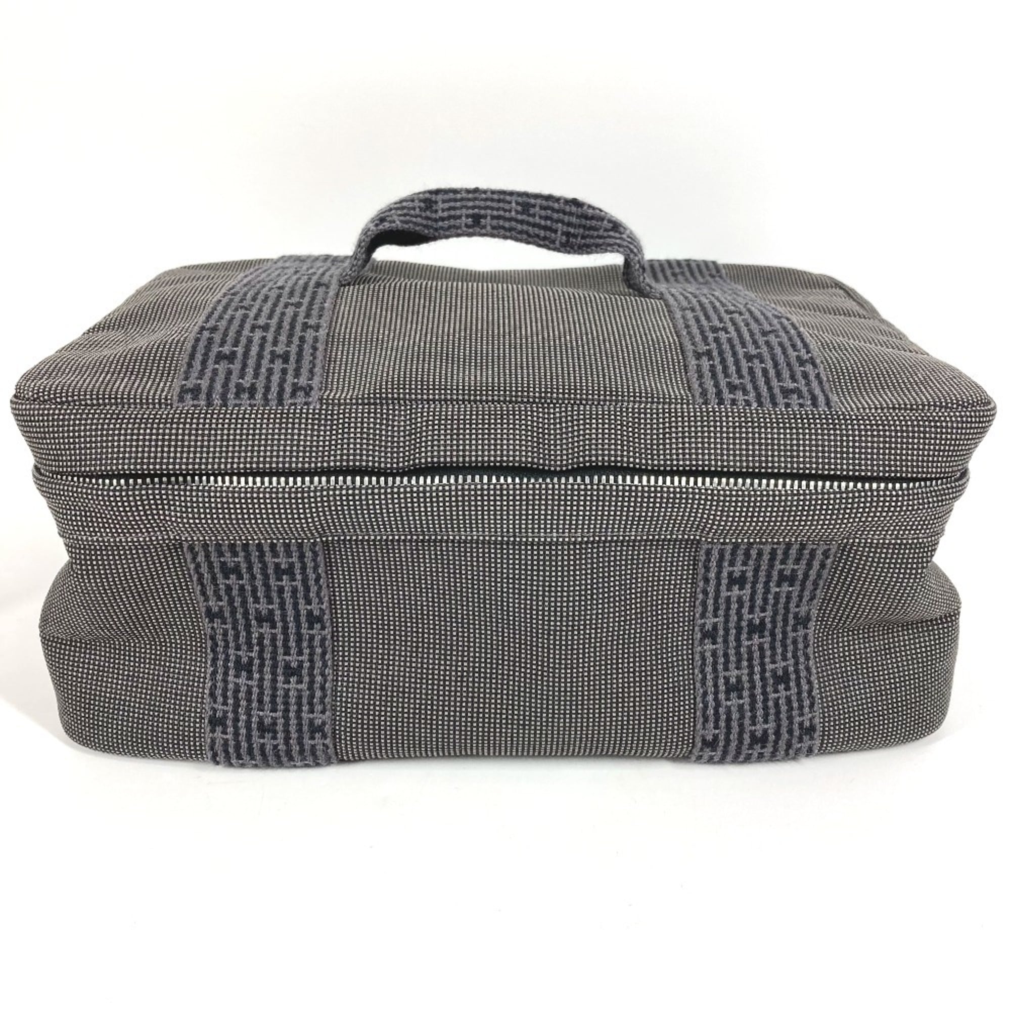 Hermes Gray Canvas Handbag Pouch Vanity Bag (Pre-Owned)