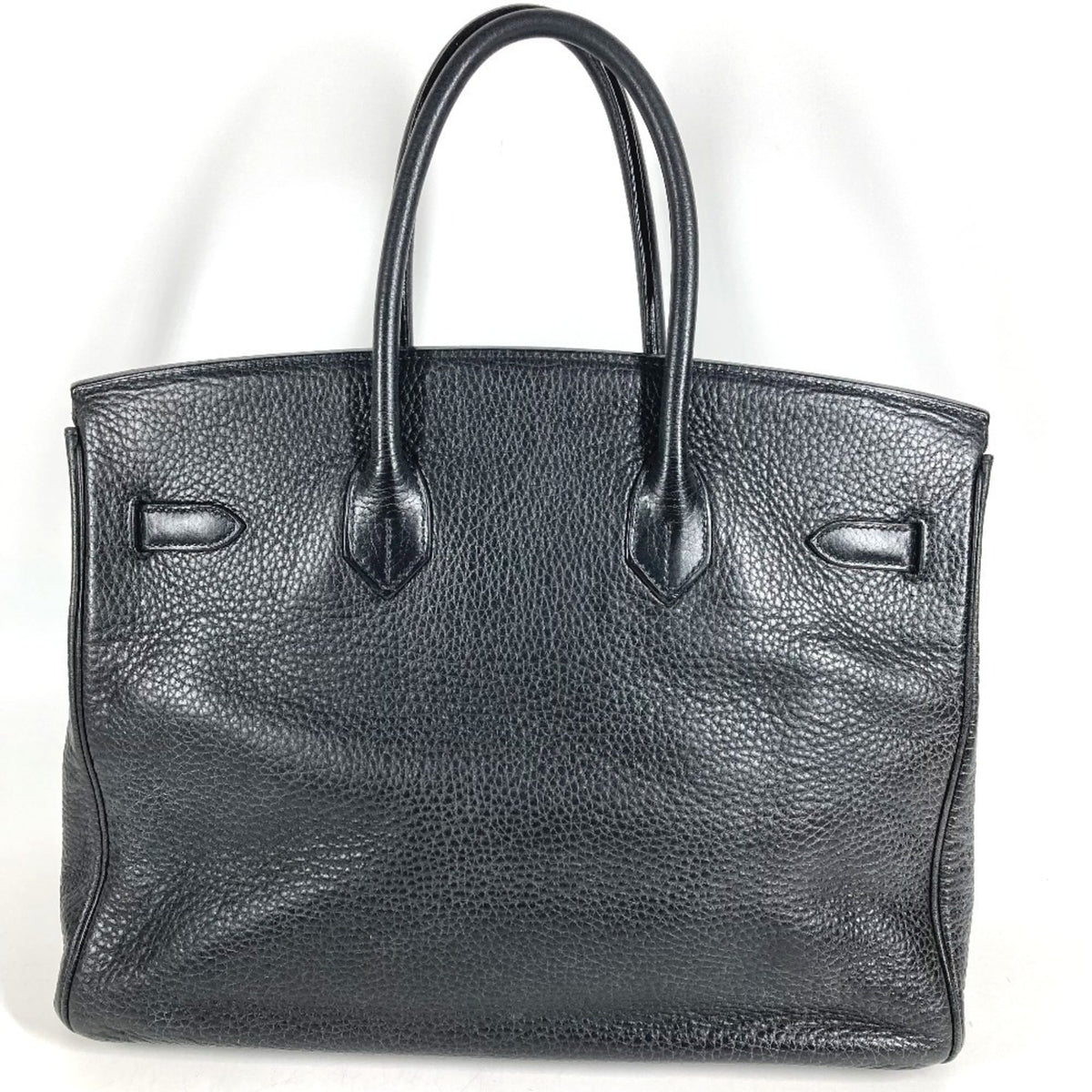 Hermes Black Leather Handbag Tote Bag (Pre-Owned)