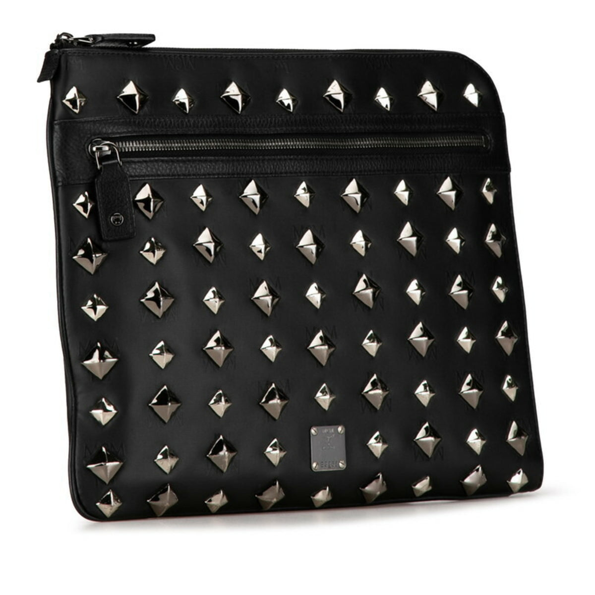 Mcm Black Silver Pvc Leather Clutch Bag (Pre-Owned)