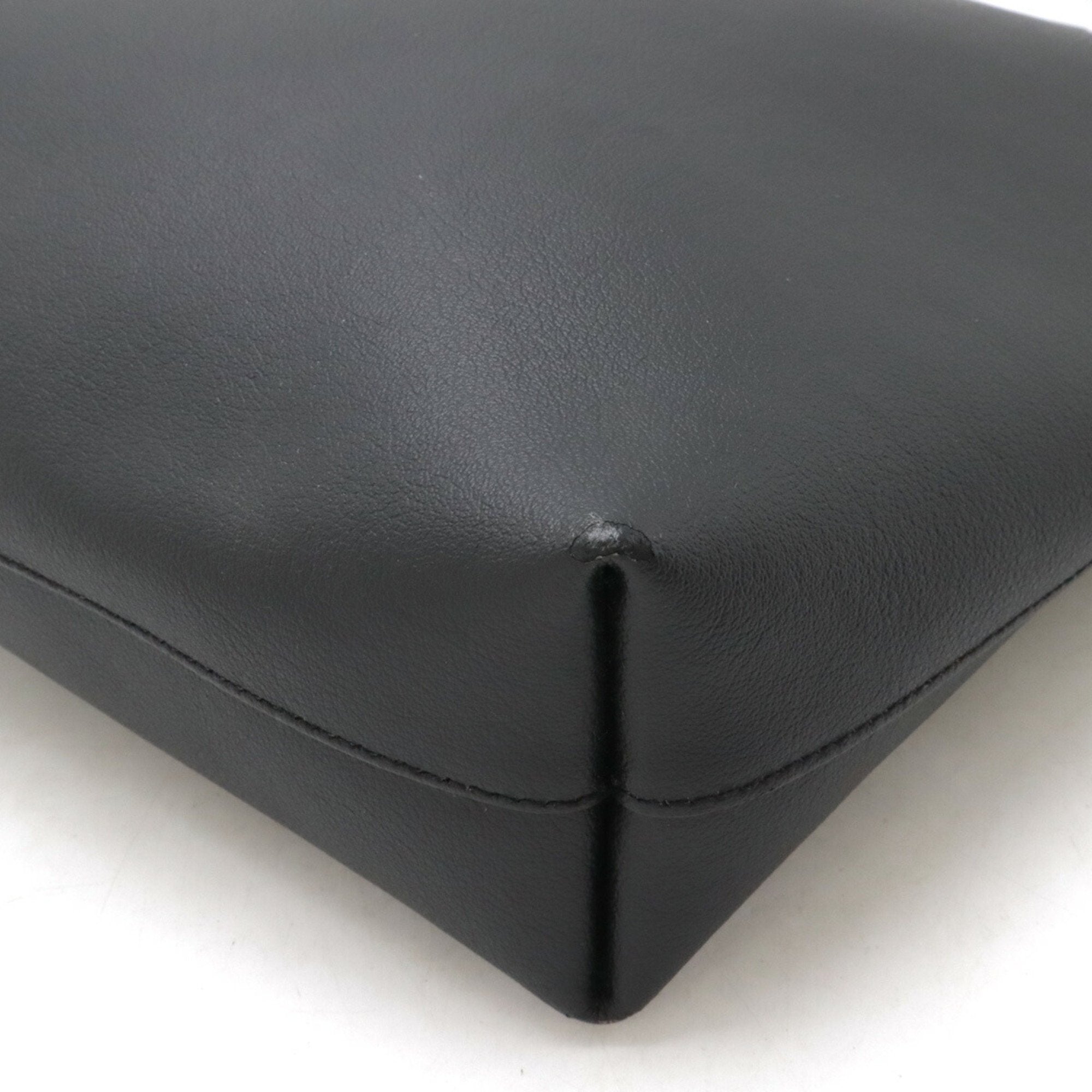 Yves Saint Laurent Black Leather Shoulder Bag Tote Bag (Pre-Owned)