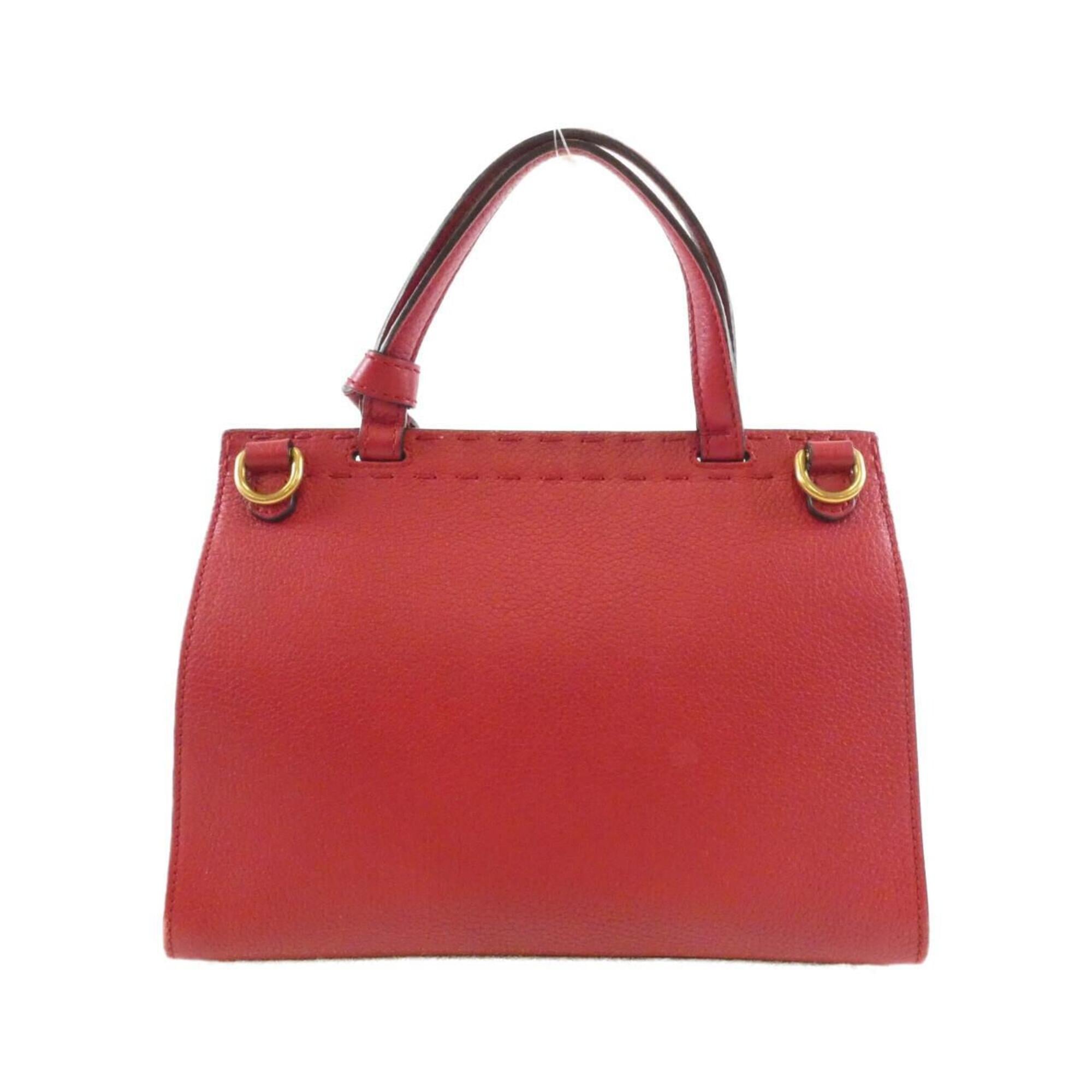 Gucci Red Color Leather Handbag (Pre-Owned)
