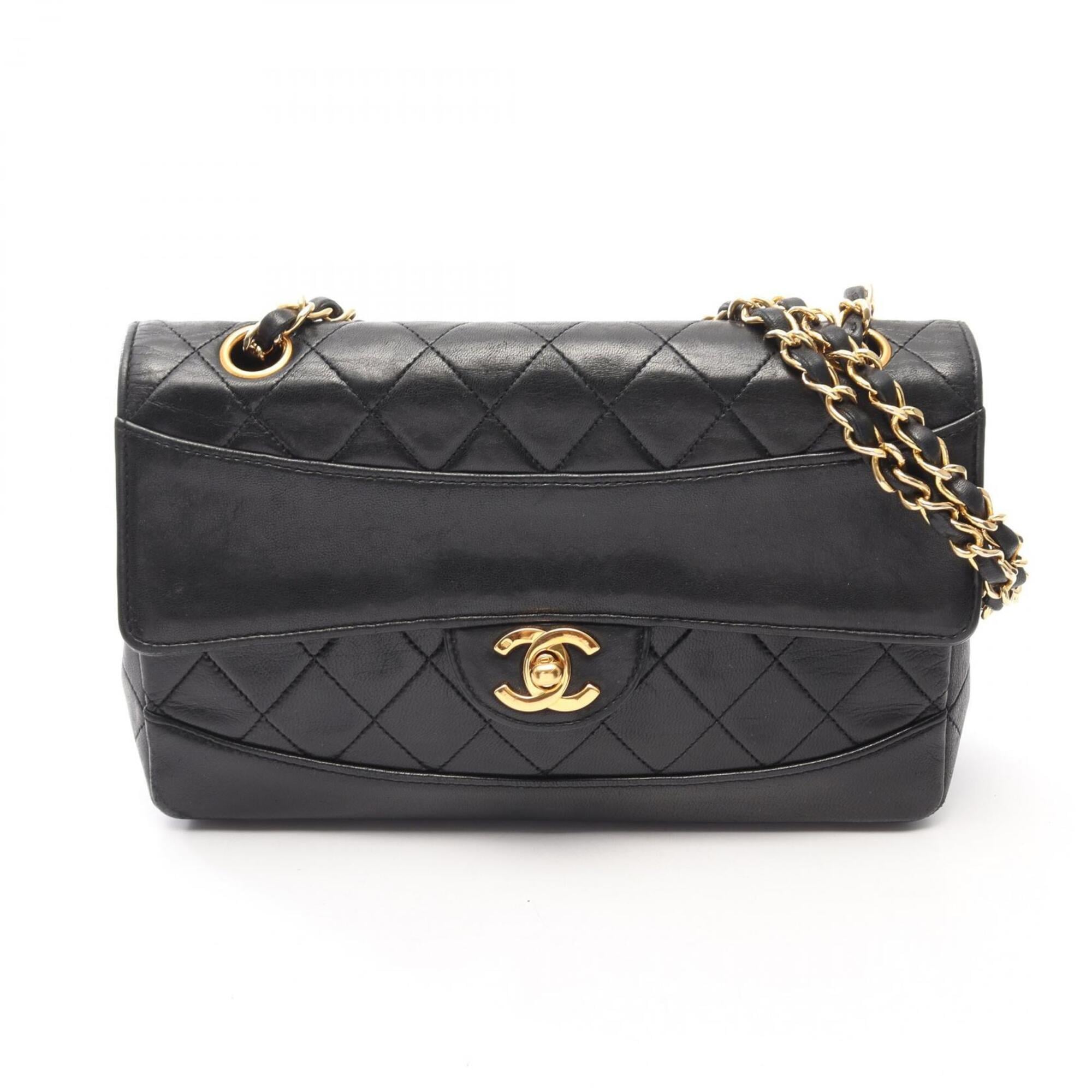 Chanel Black Leather Handbag Shoulder Bag (Pre-Owned)