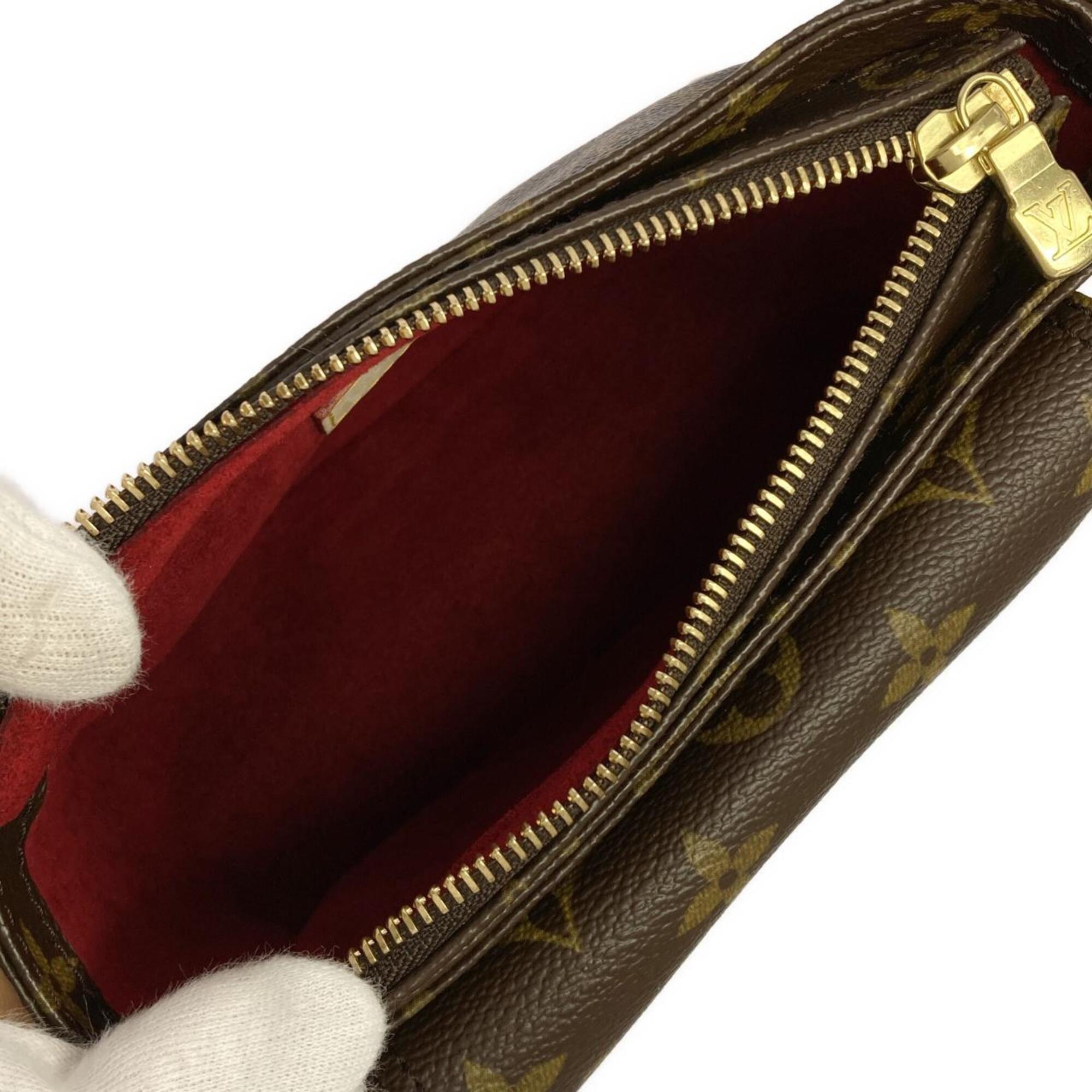 Louis Vuitton Marron Coated Canvas Shoulder Bag (Pre-Owned)