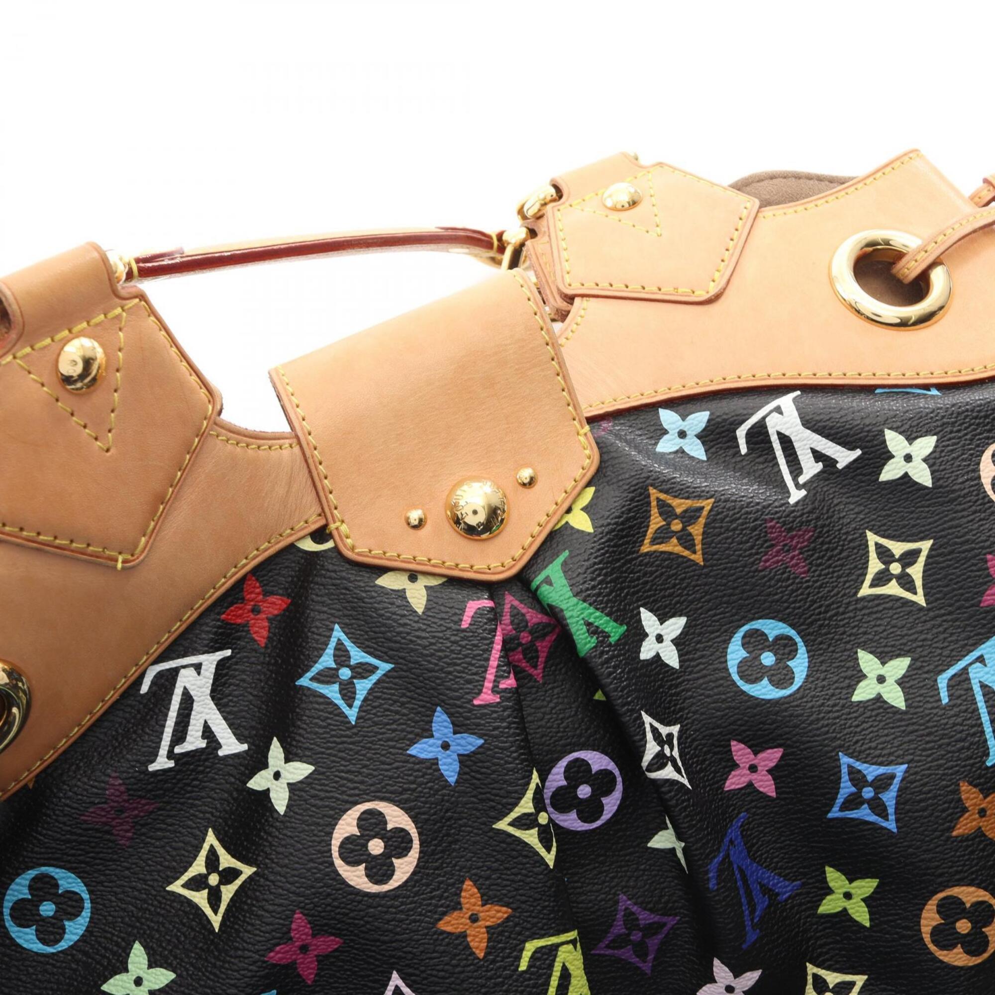 Louis Vuitton Black Coated Canvas Leather Handbag (Pre-Owned)