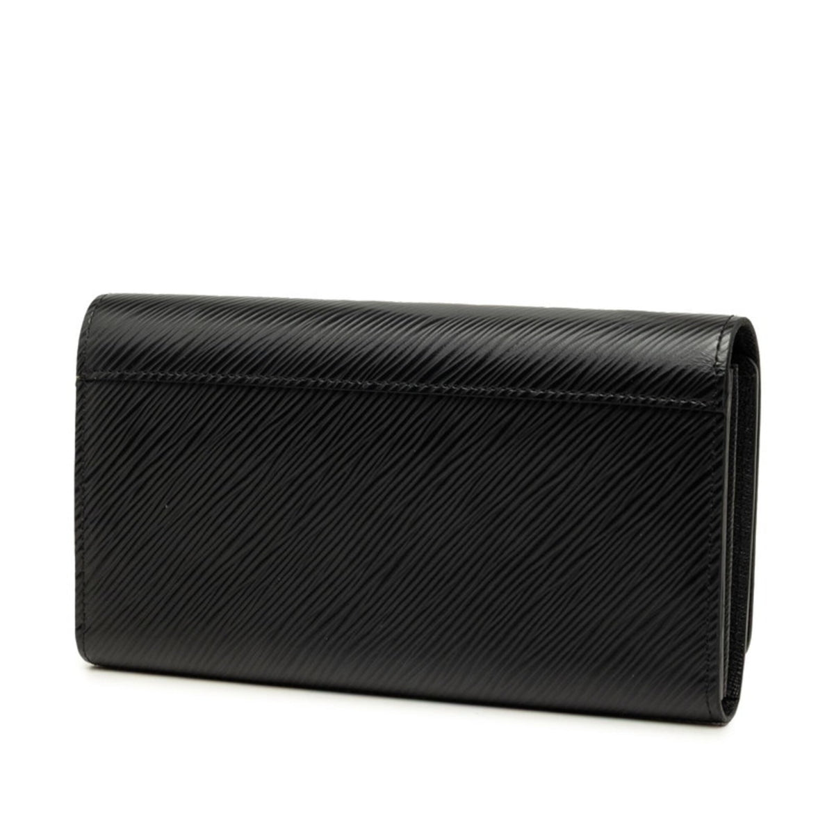 Louis Vuitton Black Noir Leather Long Wallet (Bi-Fold) (Pre-Owned)