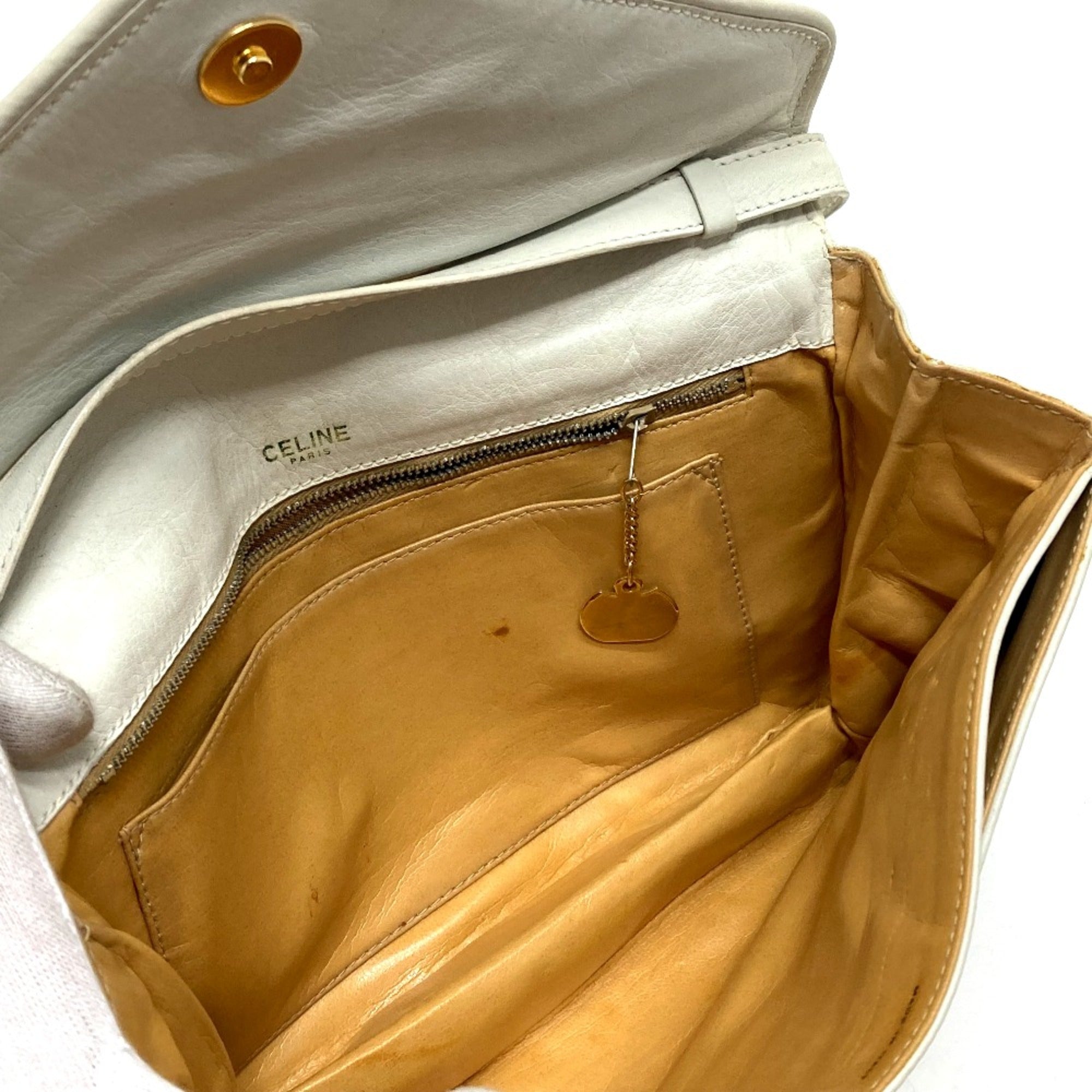 Celine White Leather Shoulder Bag (Pre-Owned)