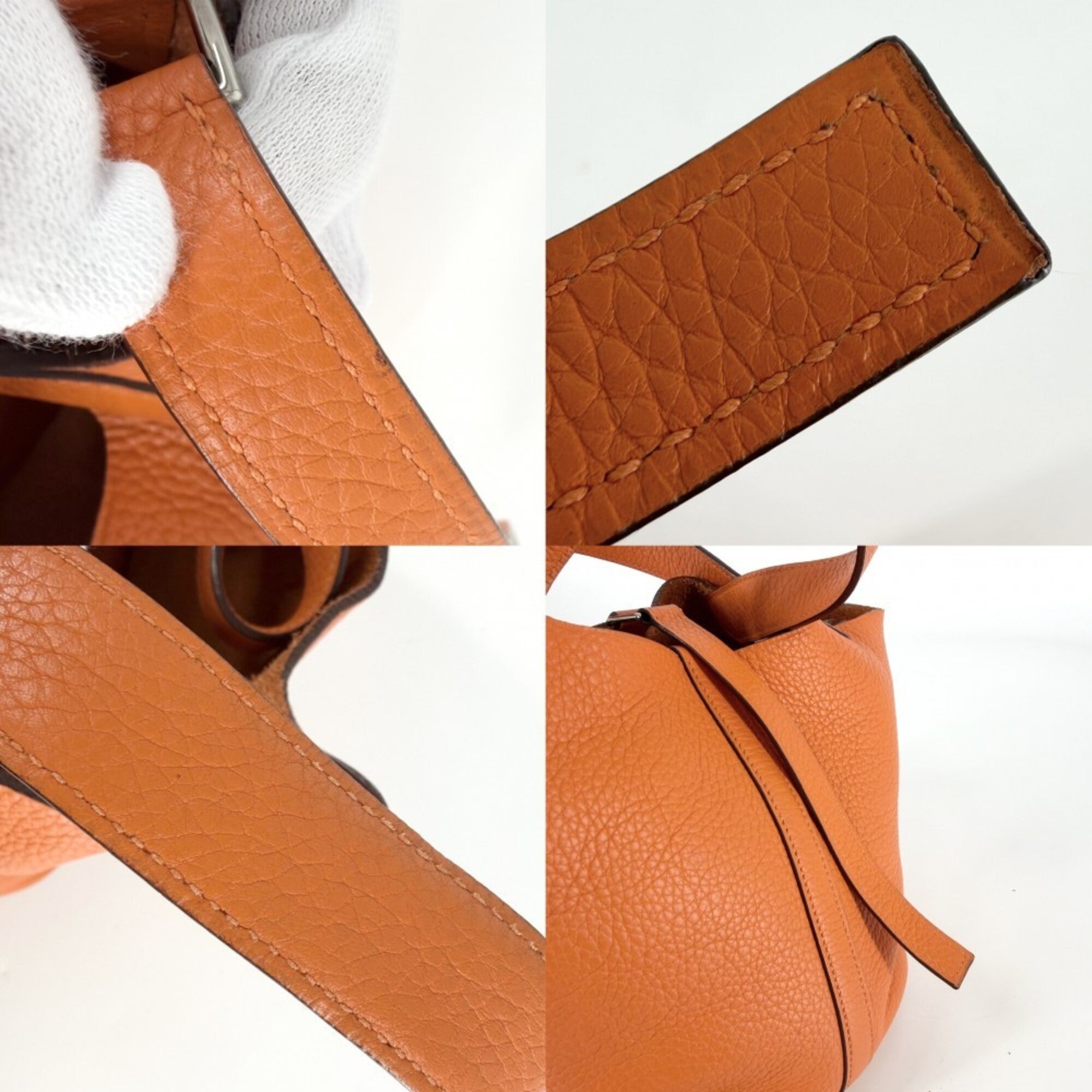 Hermes Picotin Orange Leather Handbag (Pre-Owned)