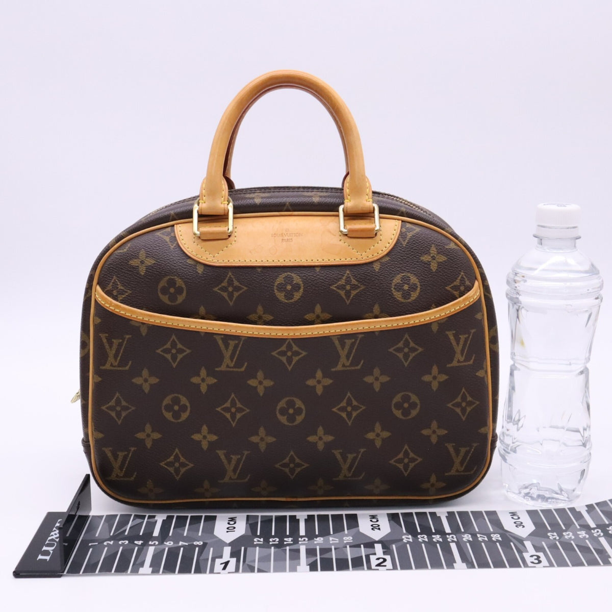 Louis Vuitton Monogram Beige Brown Coated Canvas Leather Handbag (Pre-Owned)