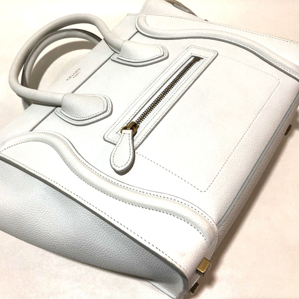 Celine White Leather Handbag (Pre-Owned)