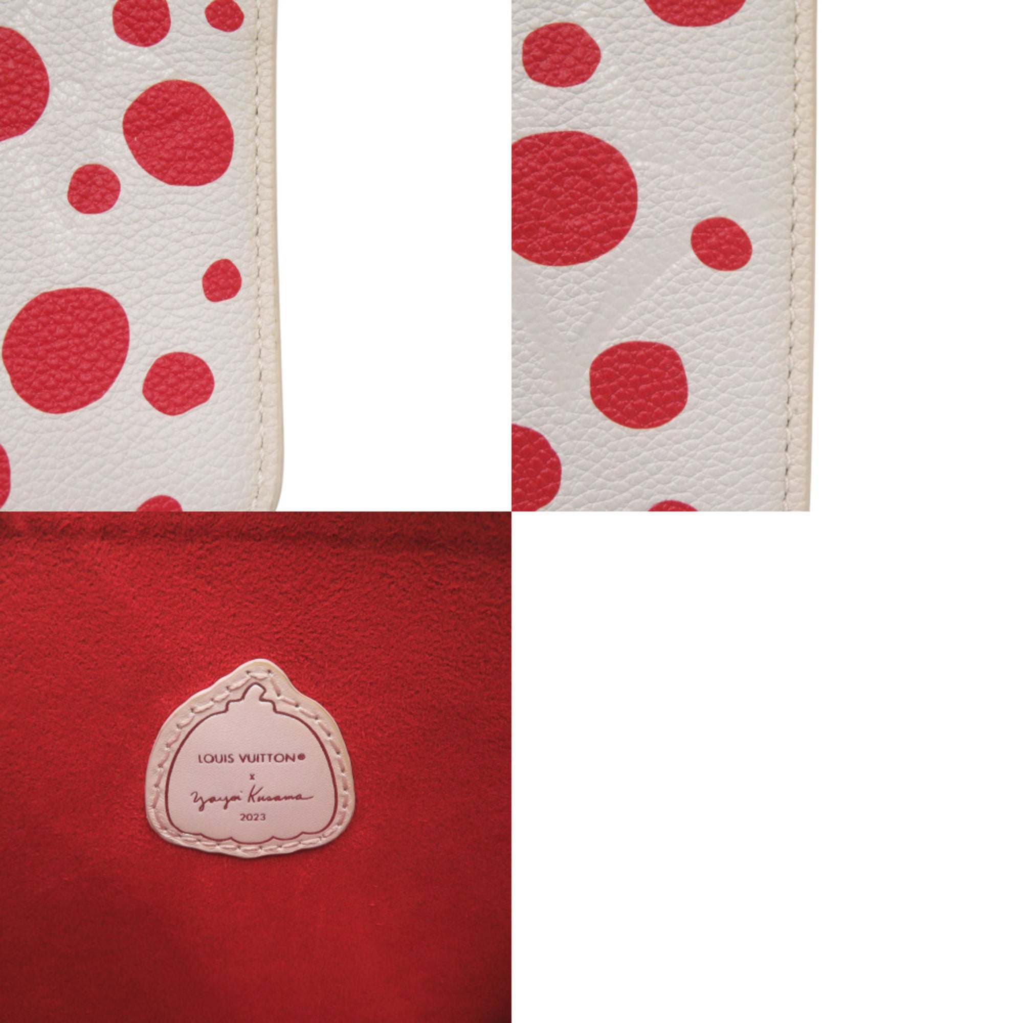 Louis Vuitton Red Color White Leather Pouch (Pre-Owned)