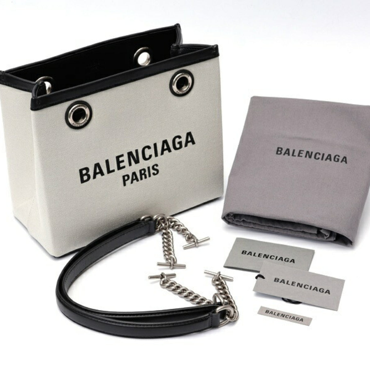 Balenciaga Black Canvas Leather Tote Bag (Pre-Owned)