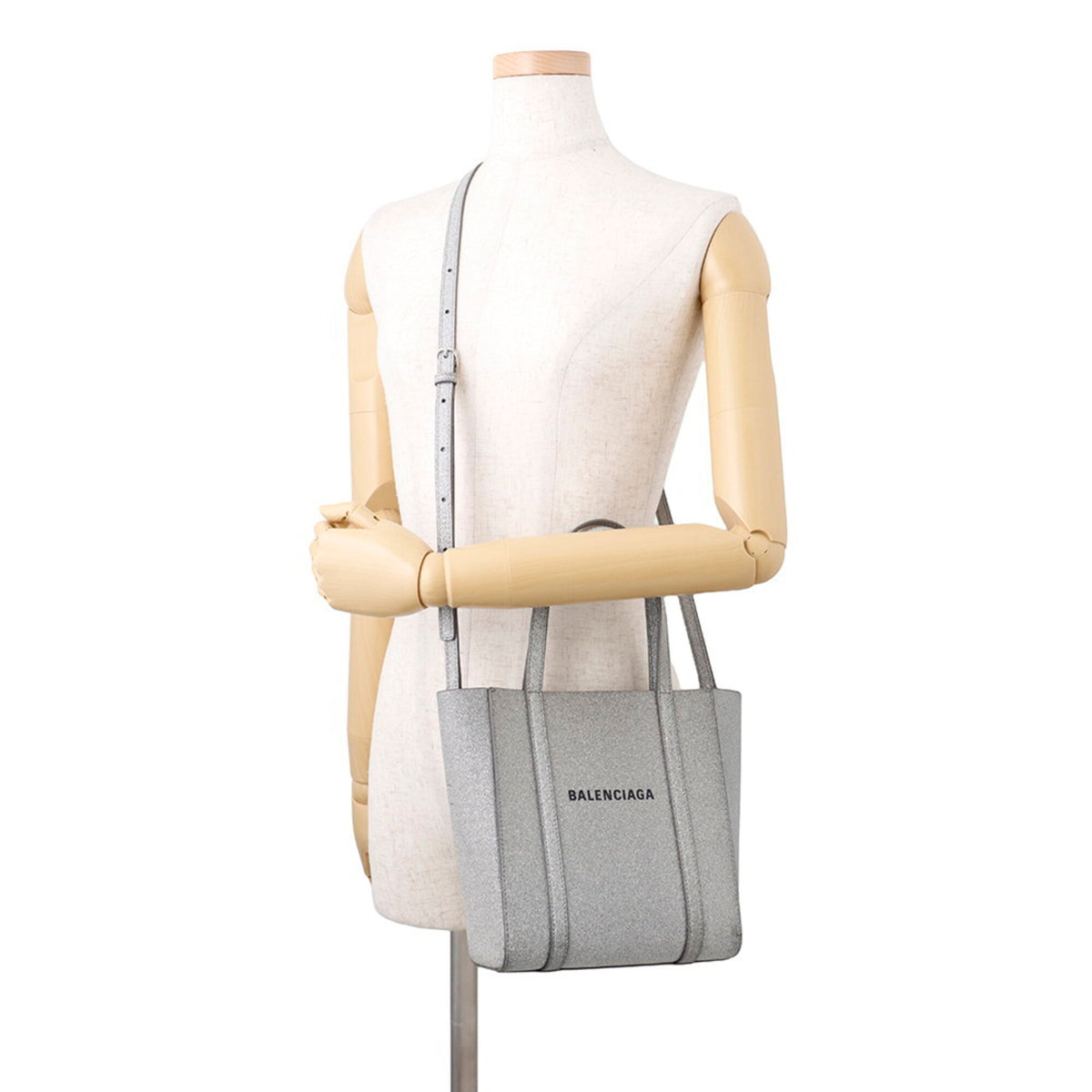 Balenciaga Silver Leather Handbag Tote Bag (Pre-Owned)