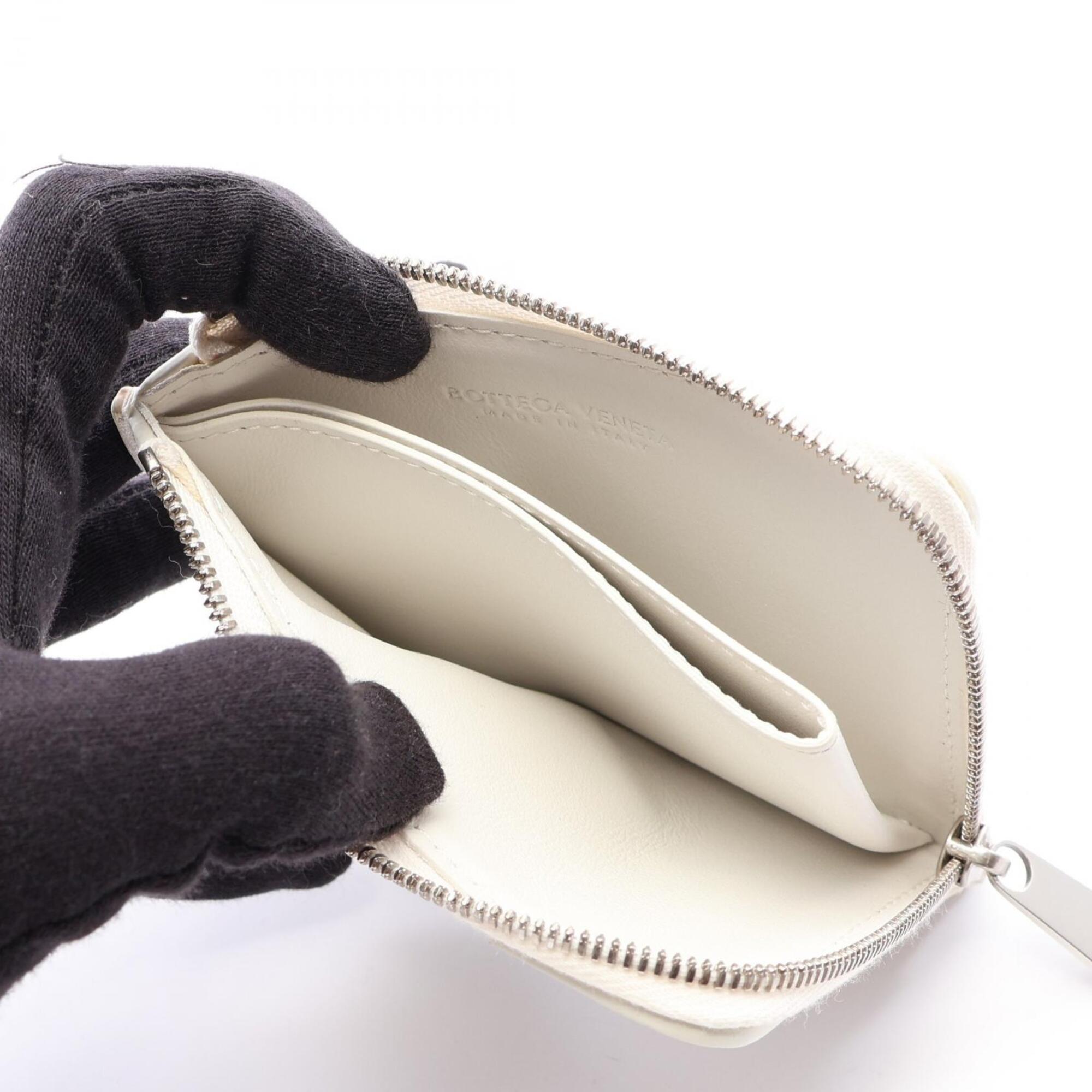 Bottega Veneta White Leather Coin Purse/Coin Case (Pre-Owned)
