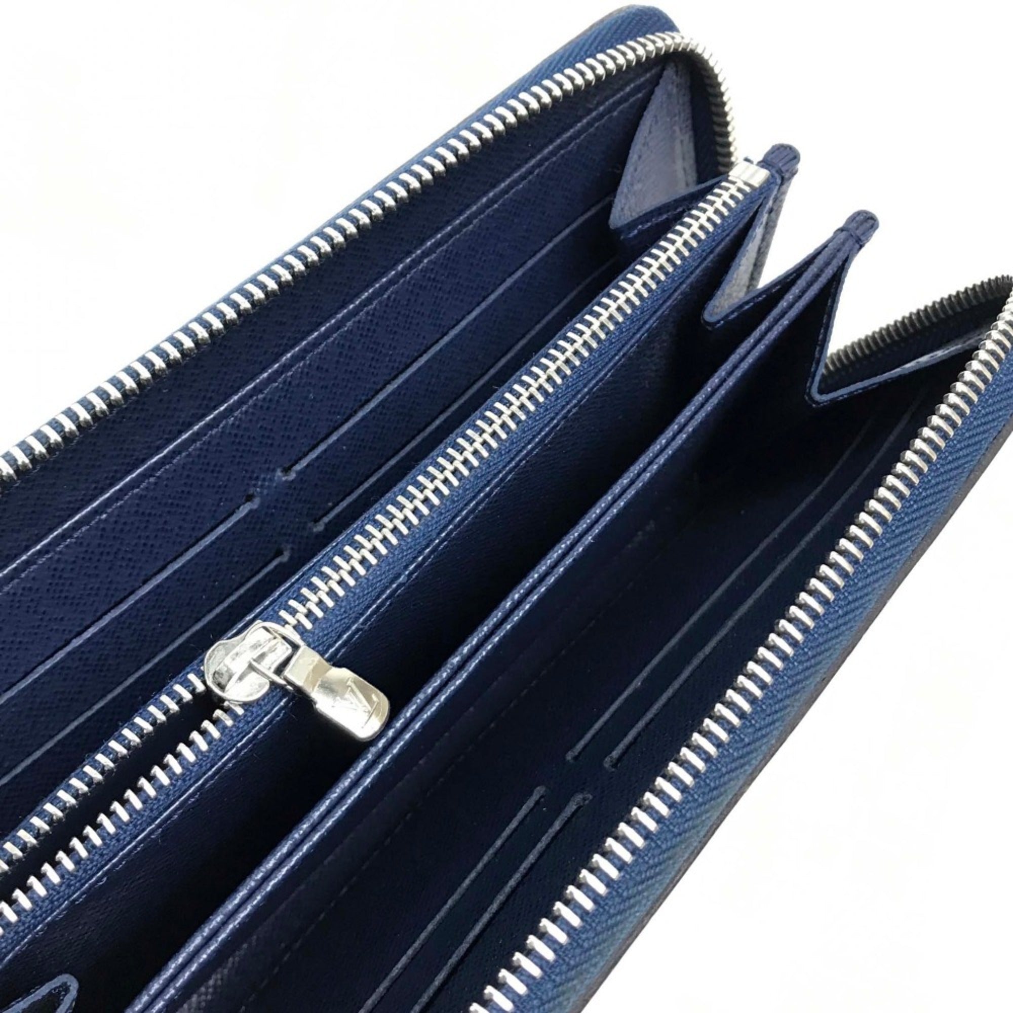 Louis Vuitton Blue Leather Long Wallet (Bi-Fold) (Pre-Owned)