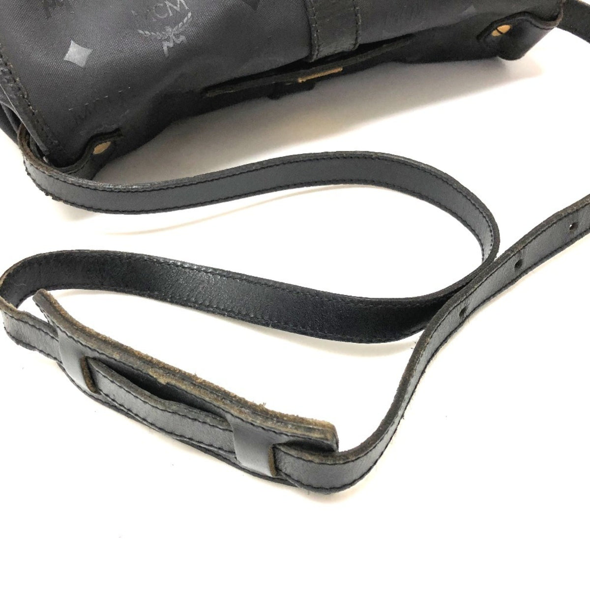 Mcm Black Pvc Leather Messenger Bag Shoulder Bag (Pre-Owned)