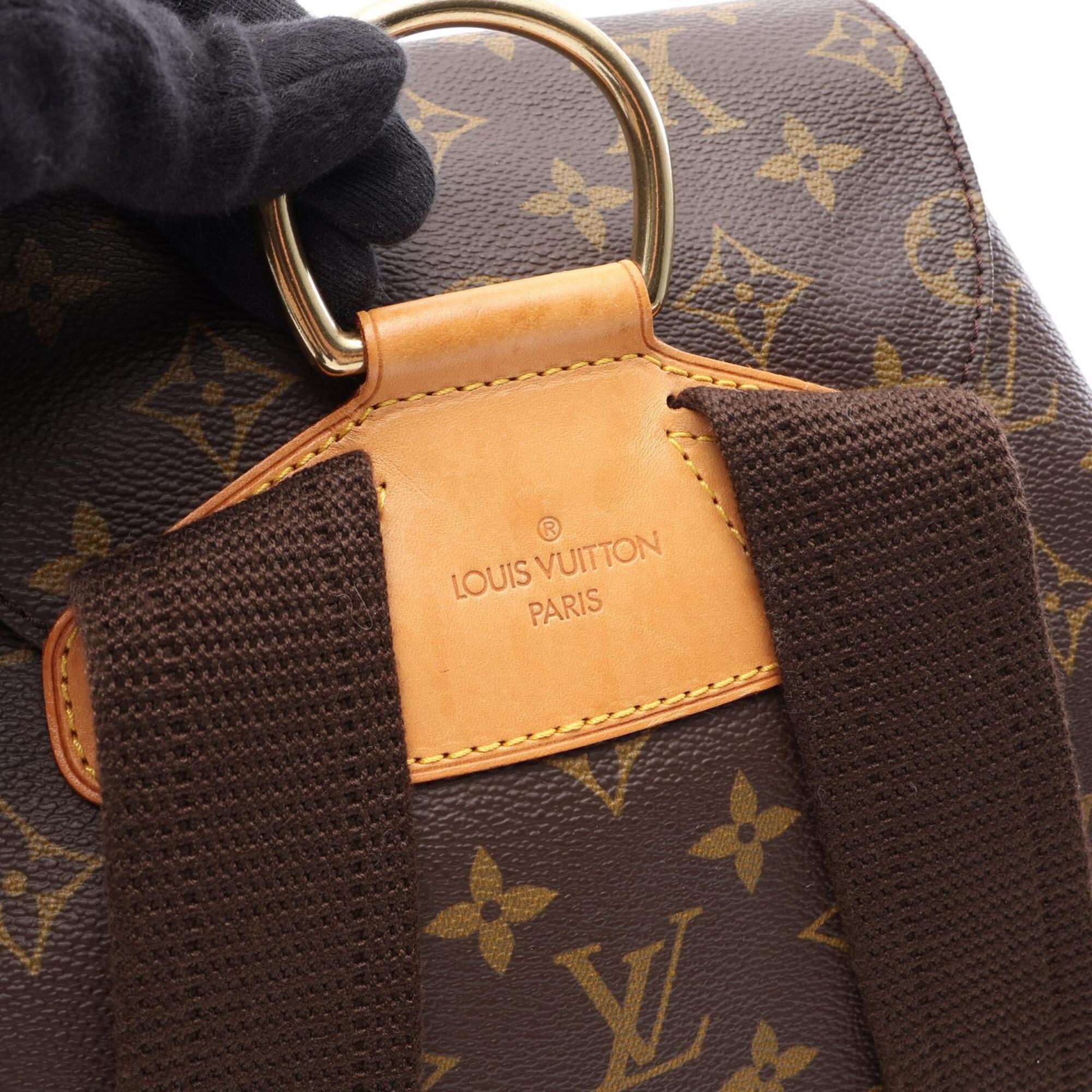 Louis Vuitton Brown Monogram Coated Canvas Leather Backpack (Pre-Owned)