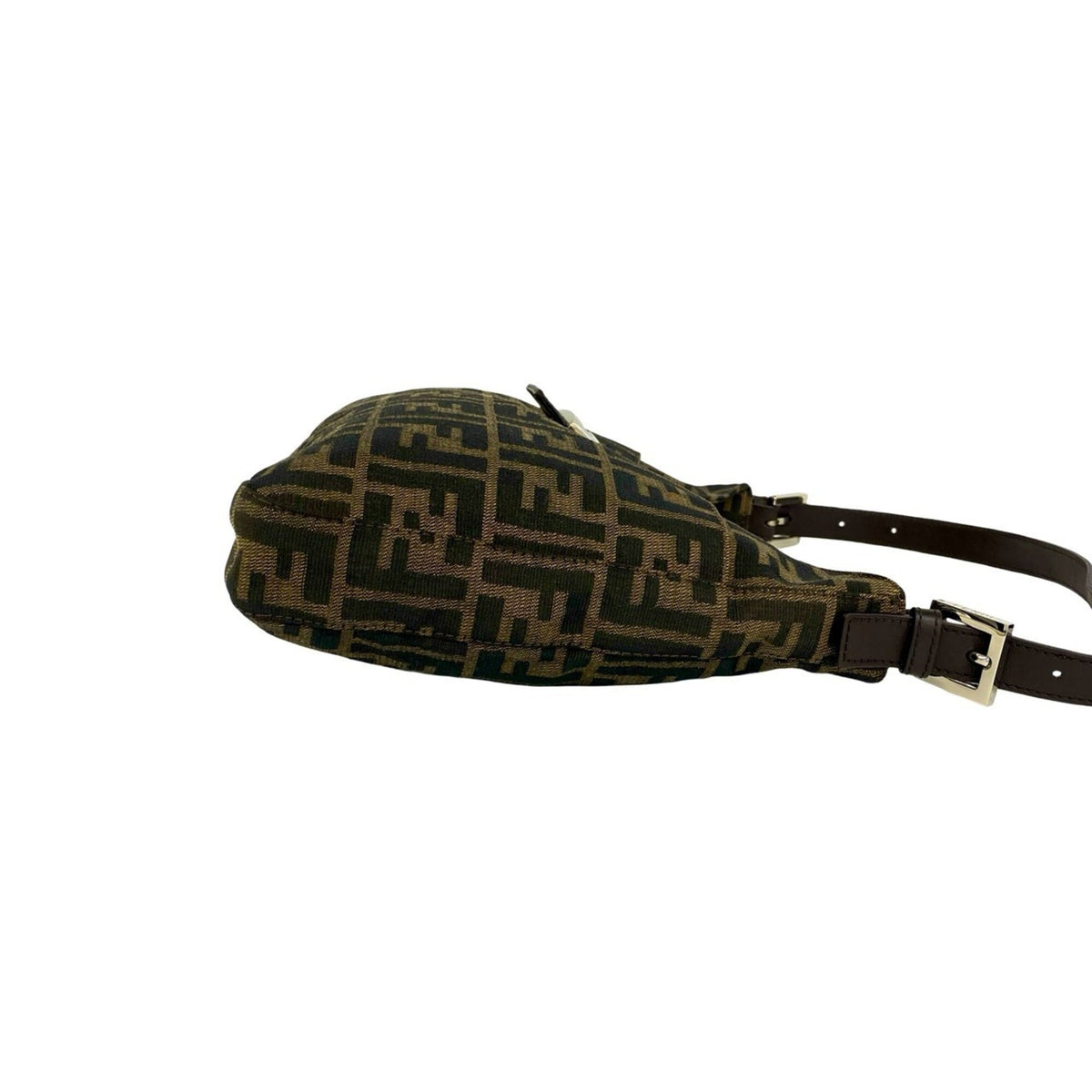 Fendi Black Brown Canvas Leather Shoulder Bag Tote Bag (Pre-Owned)