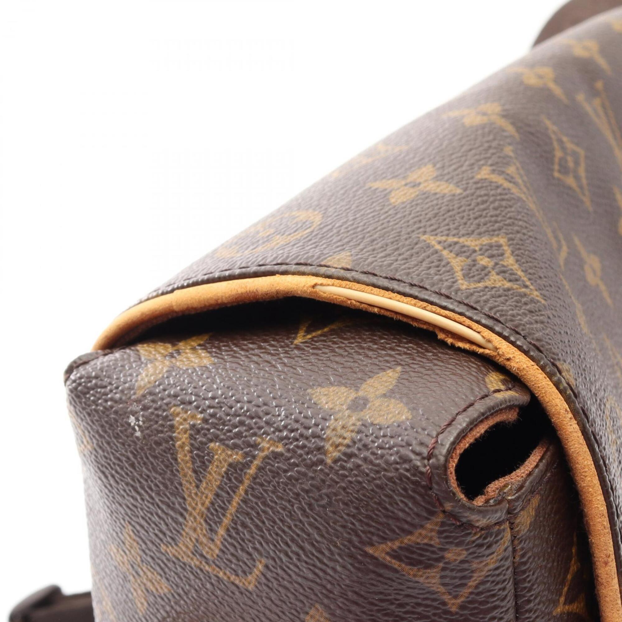 Louis Vuitton Brown Monogram Coated Canvas Leather Handbag Shoulder Bag (Pre-Owned)