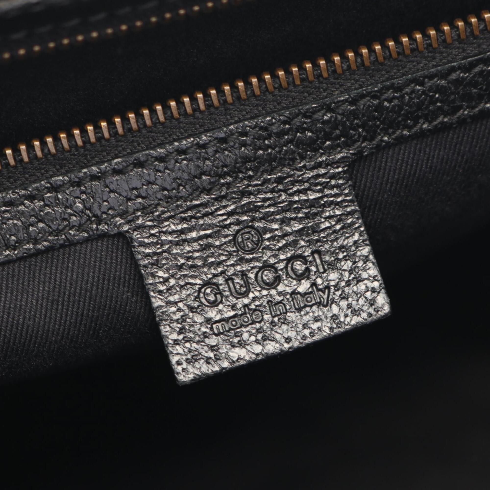 Gucci Black Canvas Leather Handbag (Pre-Owned)