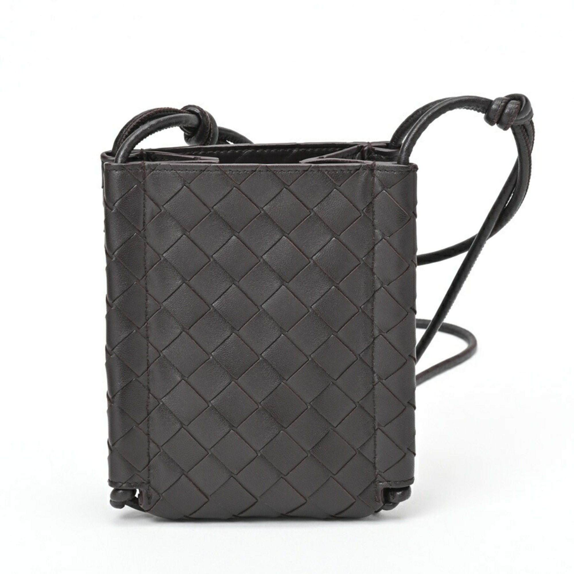 Bottega Veneta Dark Brown Intrecciato Shoulder Bag (Pre-Owned)