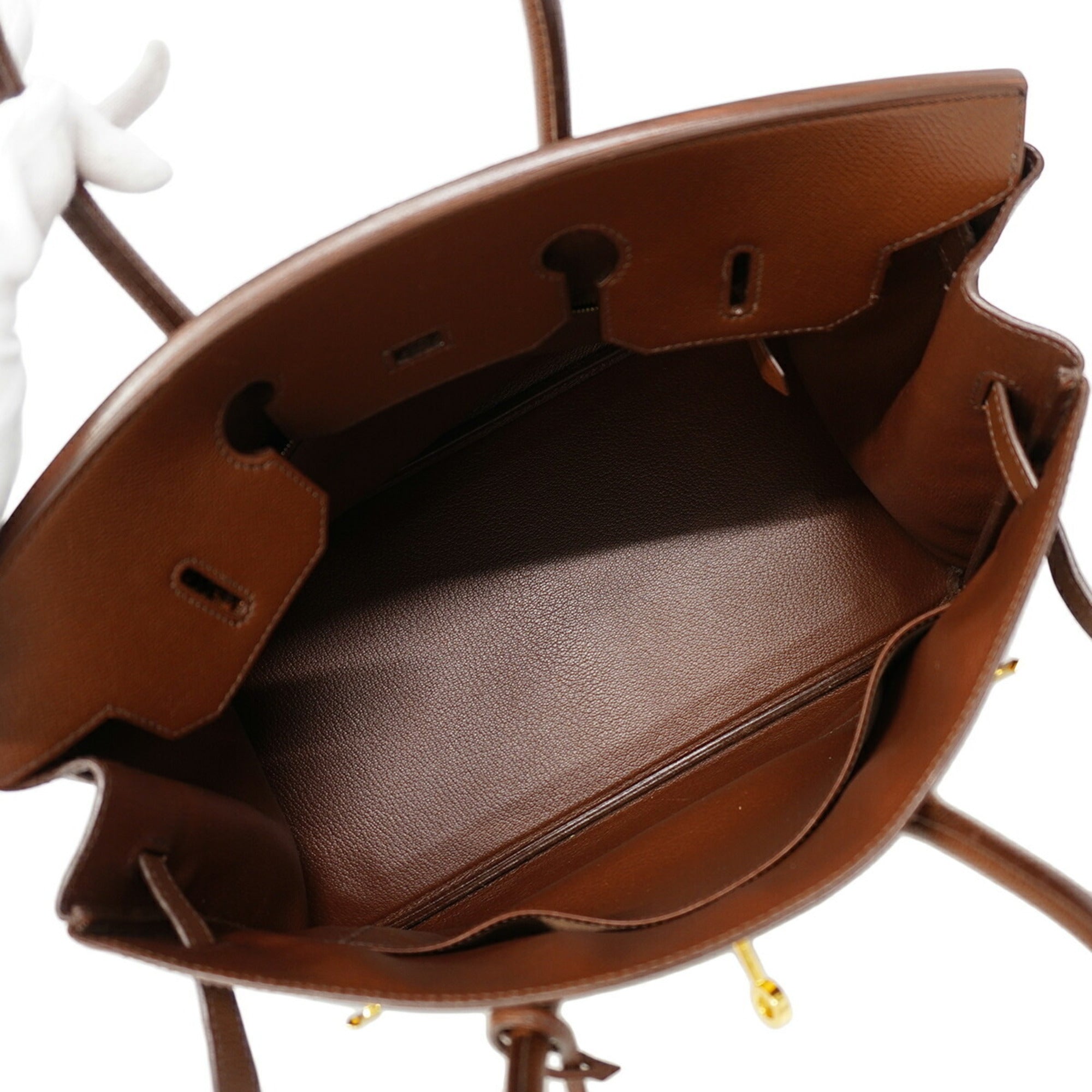Hermes Havane Courchevel Leather Handbag (Pre-Owned)