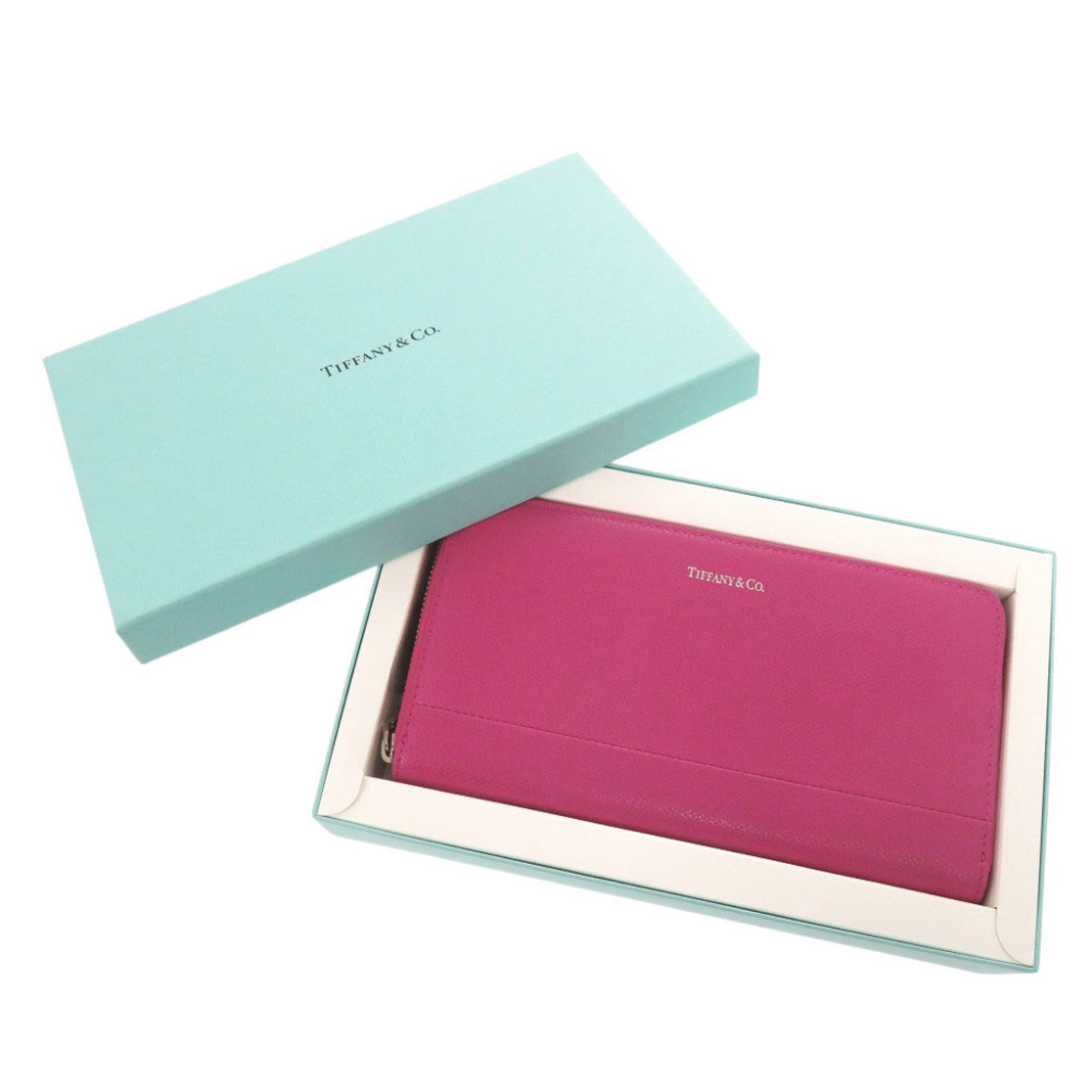 Tiffany Pink Leather Long Wallet (Bi-Fold) (Pre-Owned)