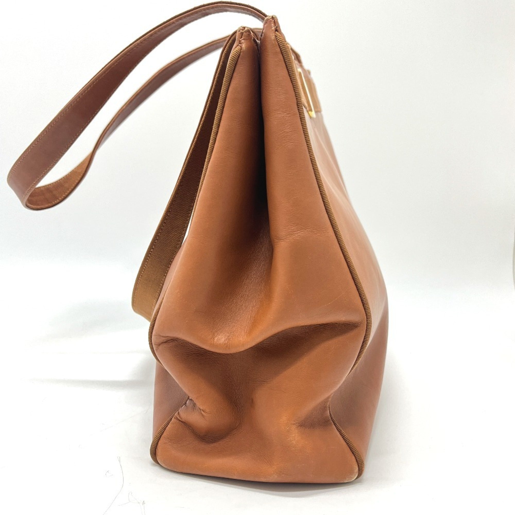 Salvatore Ferragamo Brown Leather Handbag Tote Bag (Pre-Owned)