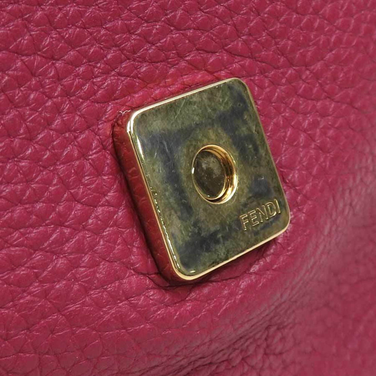 Fendi Bordeaux Leather Shoulder Bag (Pre-Owned)